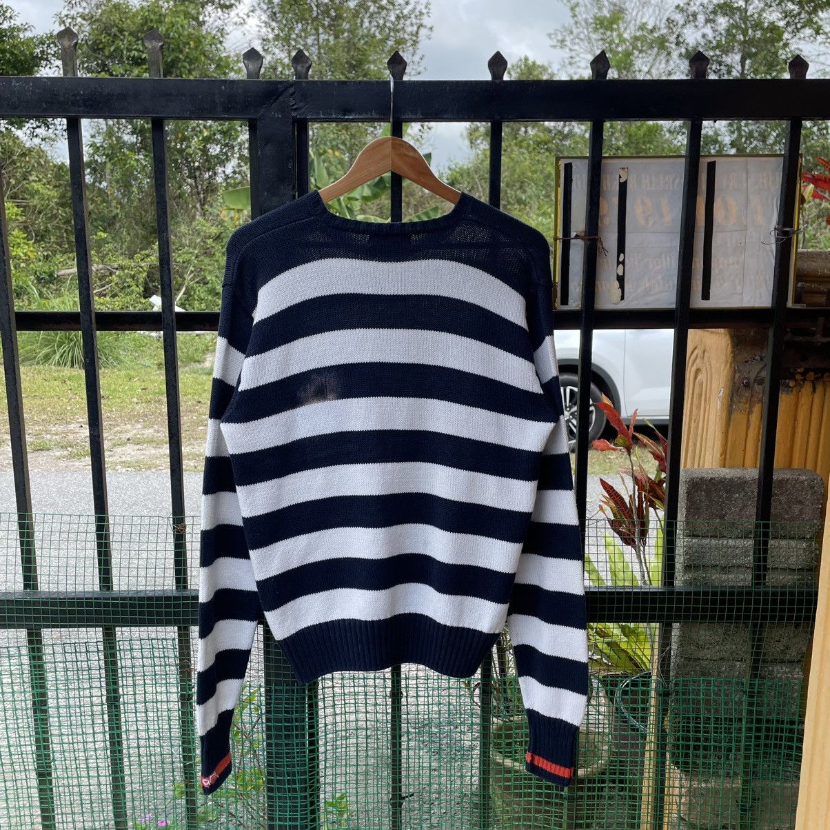 Polo Ralph Lauren 🔥Vintage Polo Ralph Lauren Zipper Pocket Striped Knitwear Size US S / EU 44-46 / 1 - 2 Thumbnail