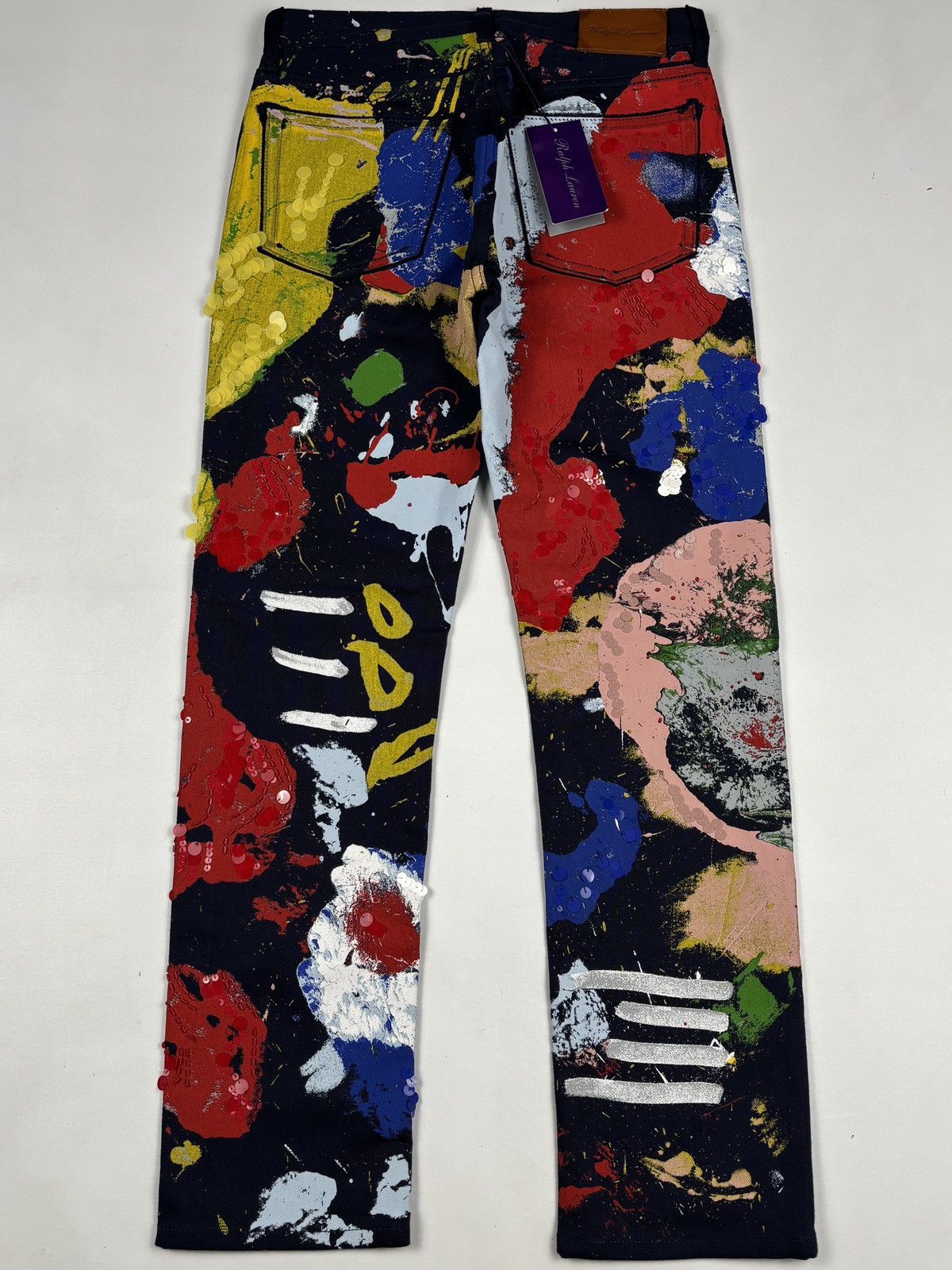 Ralph Lauren Purple Label Embellished 750 Straight Fit Jeans Size 28" / US 6 / IT 42 - 2 Thumbnail