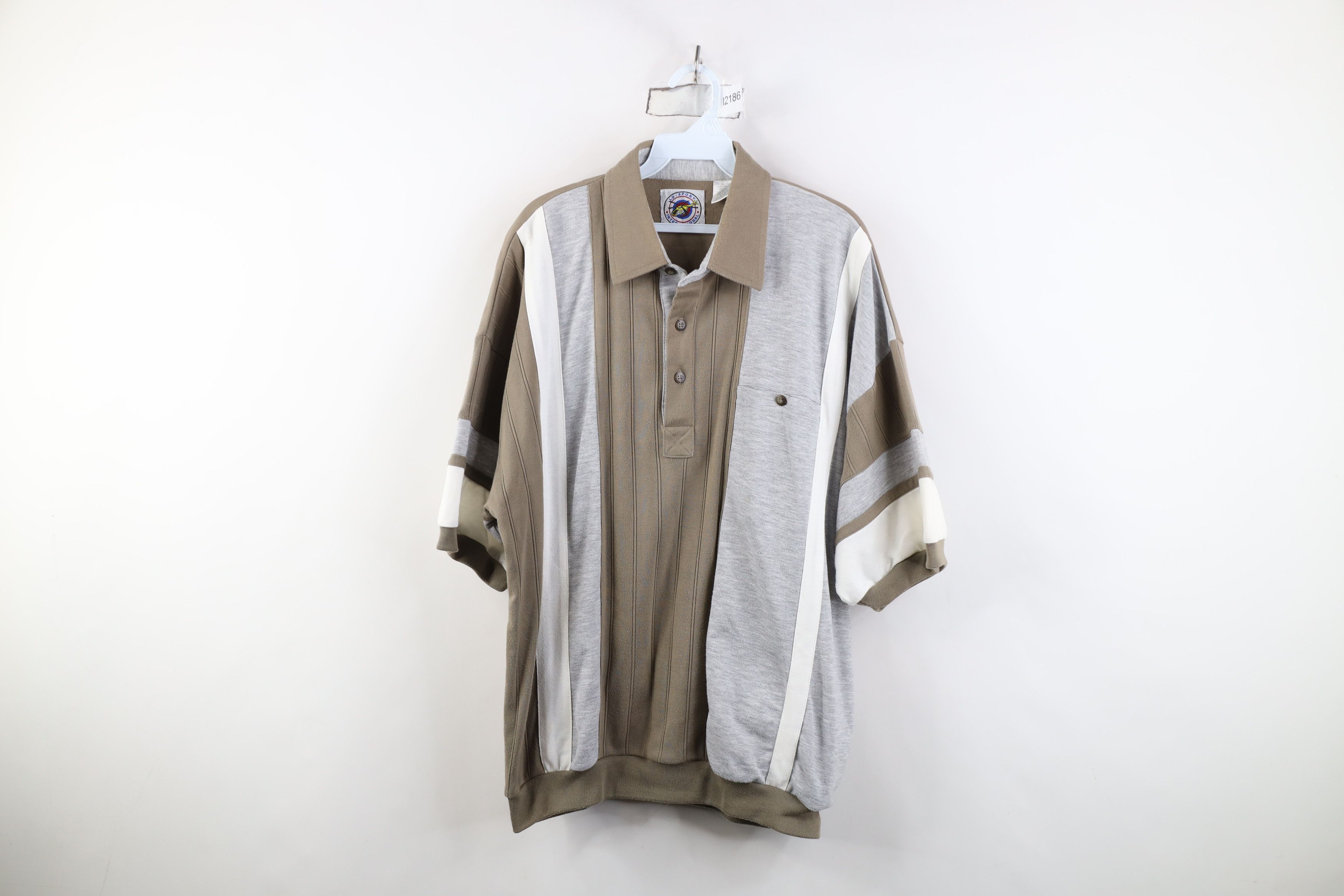 Vintage Vintage 90s Streetwear Block Collared Pullover Polo Shirt Size US XL / EU 56 / 4 - 1 Thumbnail