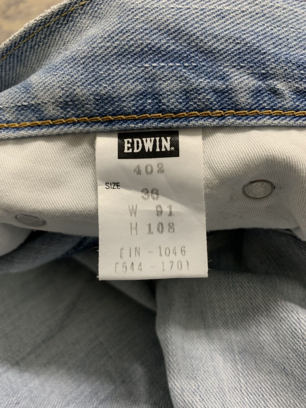 Japanese Brand Edwin Straight Leg Blue Wash Jeans Streetwear W35 Size US 35 - 12 Thumbnail