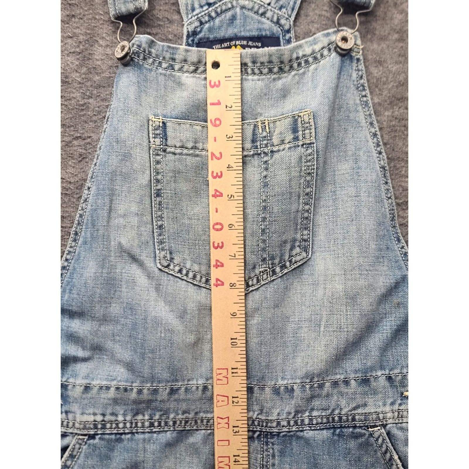 Lucky Brand Lucky Brand Shortalls Womens M Denim Shortalls Distressed Retro Casual Pockets 4 in Inseam Cotton Linen Blue Relaxed Size 32" / US 10 / IT 46 - 4 Thumbnail