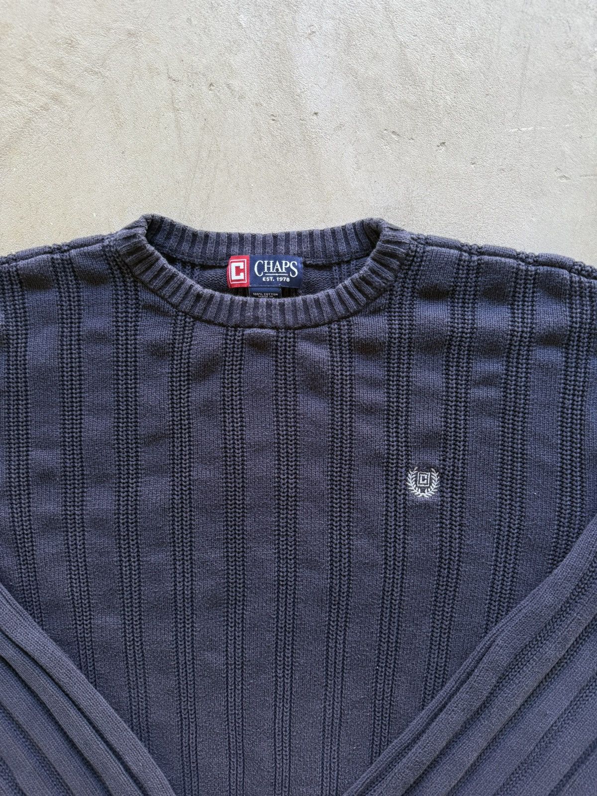 Chaps Vintage Retro Chaps Navy Blue Pullover Cable Knit Sweater Size US XL / EU 56 / 4 - 2 Thumbnail