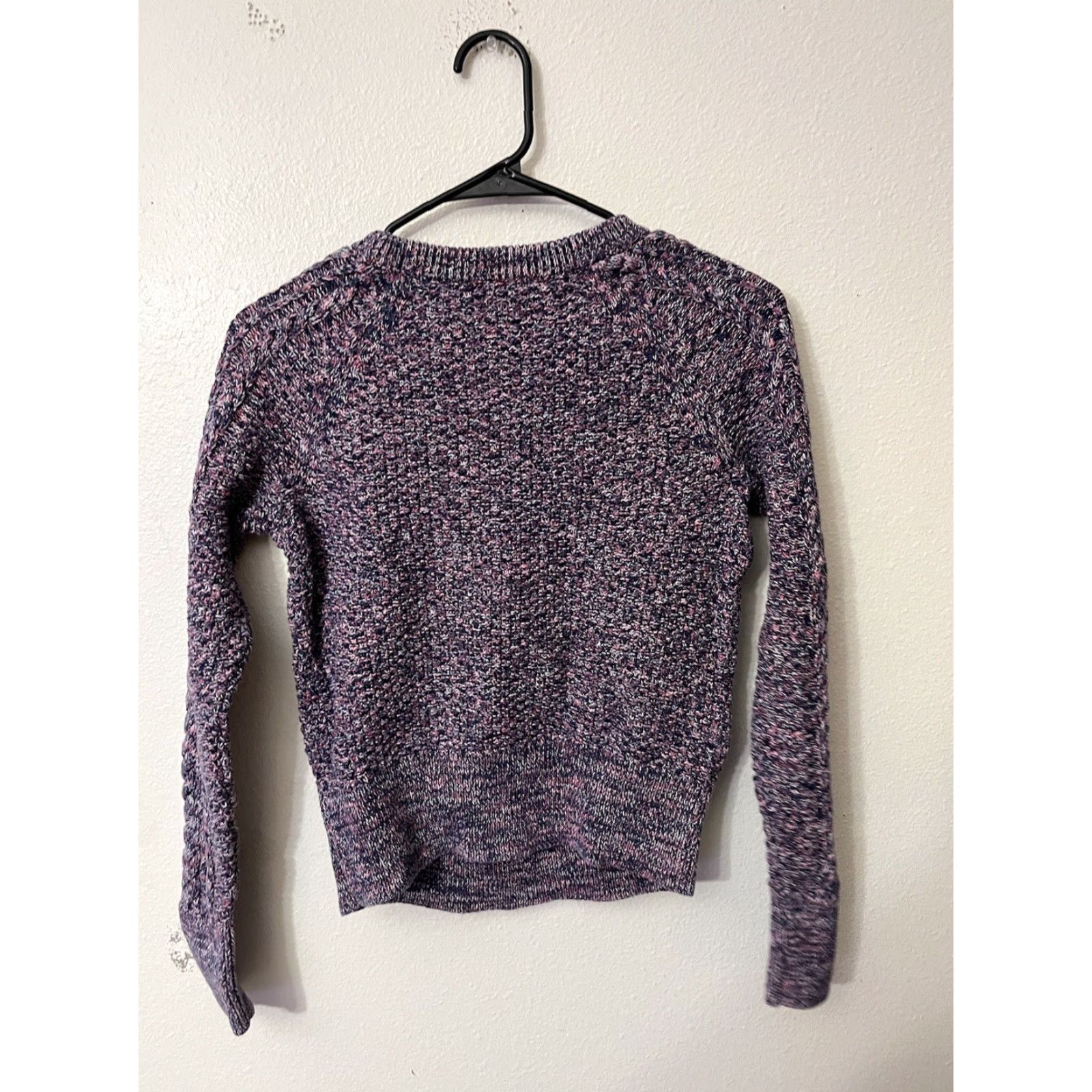 Gap Gap Cable-Knit Sweater Women’s Sz Small Marled Purple Knit Style Pullover Crew Neck Long Sleeve Casual Workwear 100% Cotton Size S / US 4 / IT 40 - 2 Thumbnail