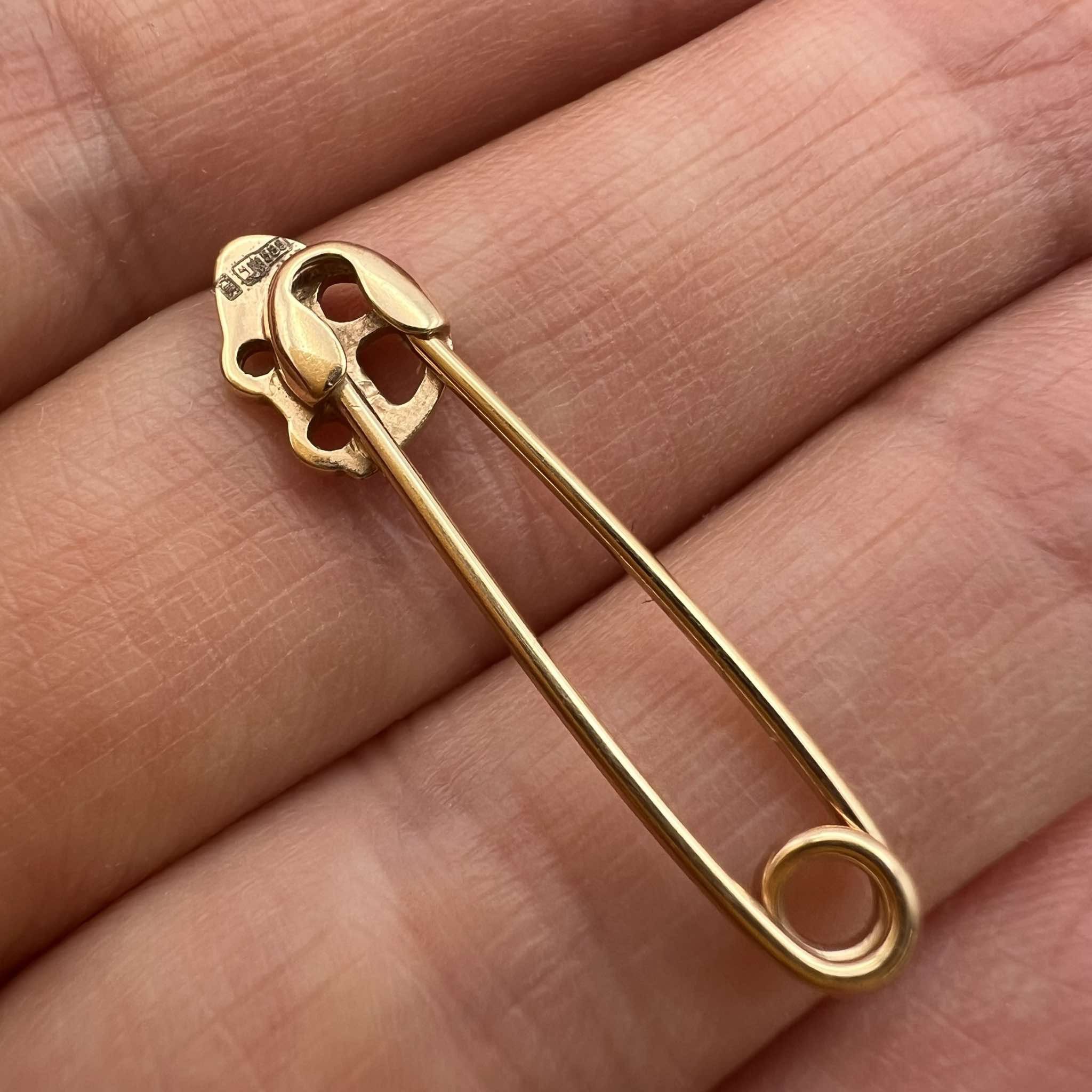 Vintage Fine Vintage Rose Gold 585 14K Safety Pin Brooch Needle 0.9g Size ONE SIZE - 8 Thumbnail