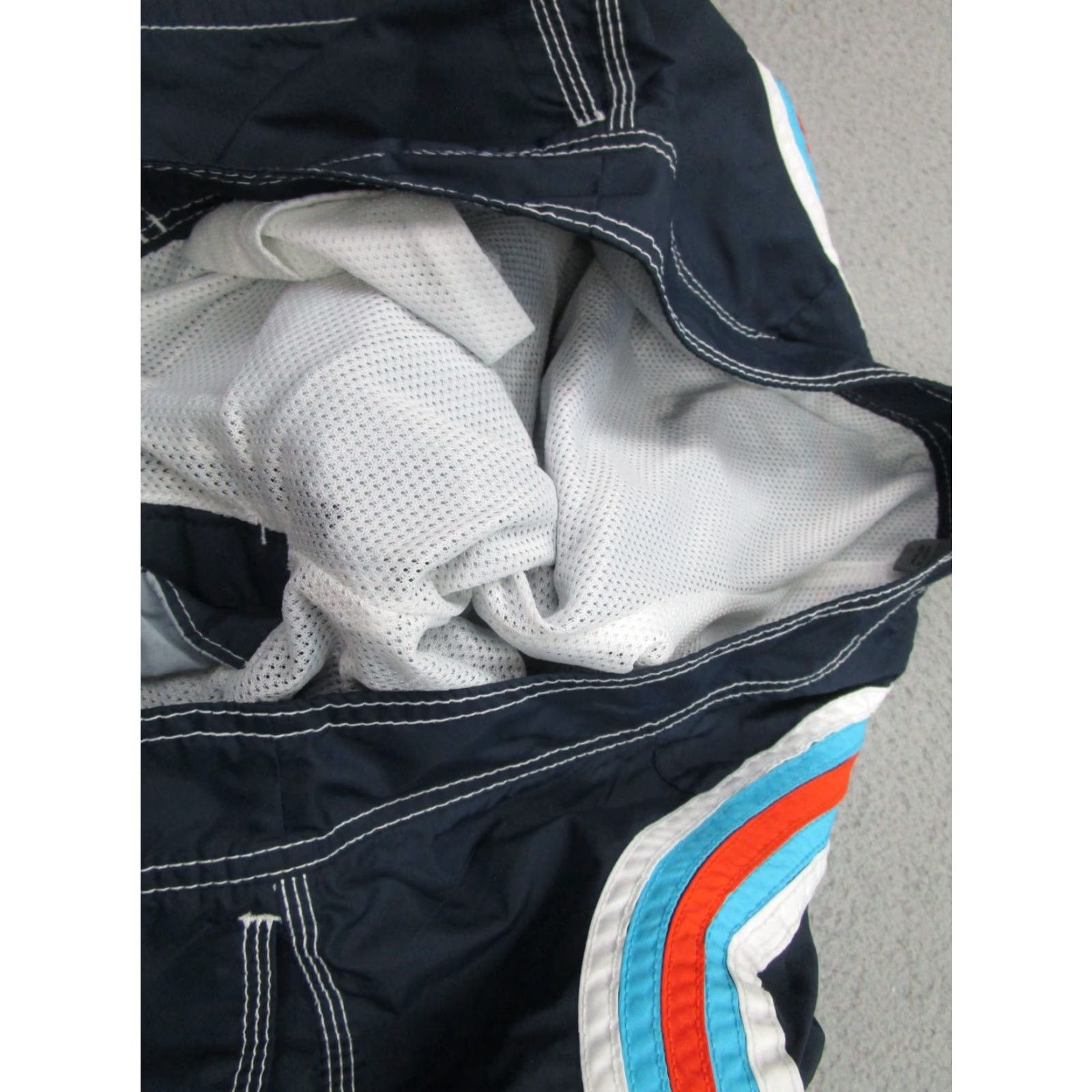 Old Navy VINTAGE Old Navy Shorts mens Large Blue Rainbow Striped Swim Trunks Lined Size US 33 - 7 Thumbnail