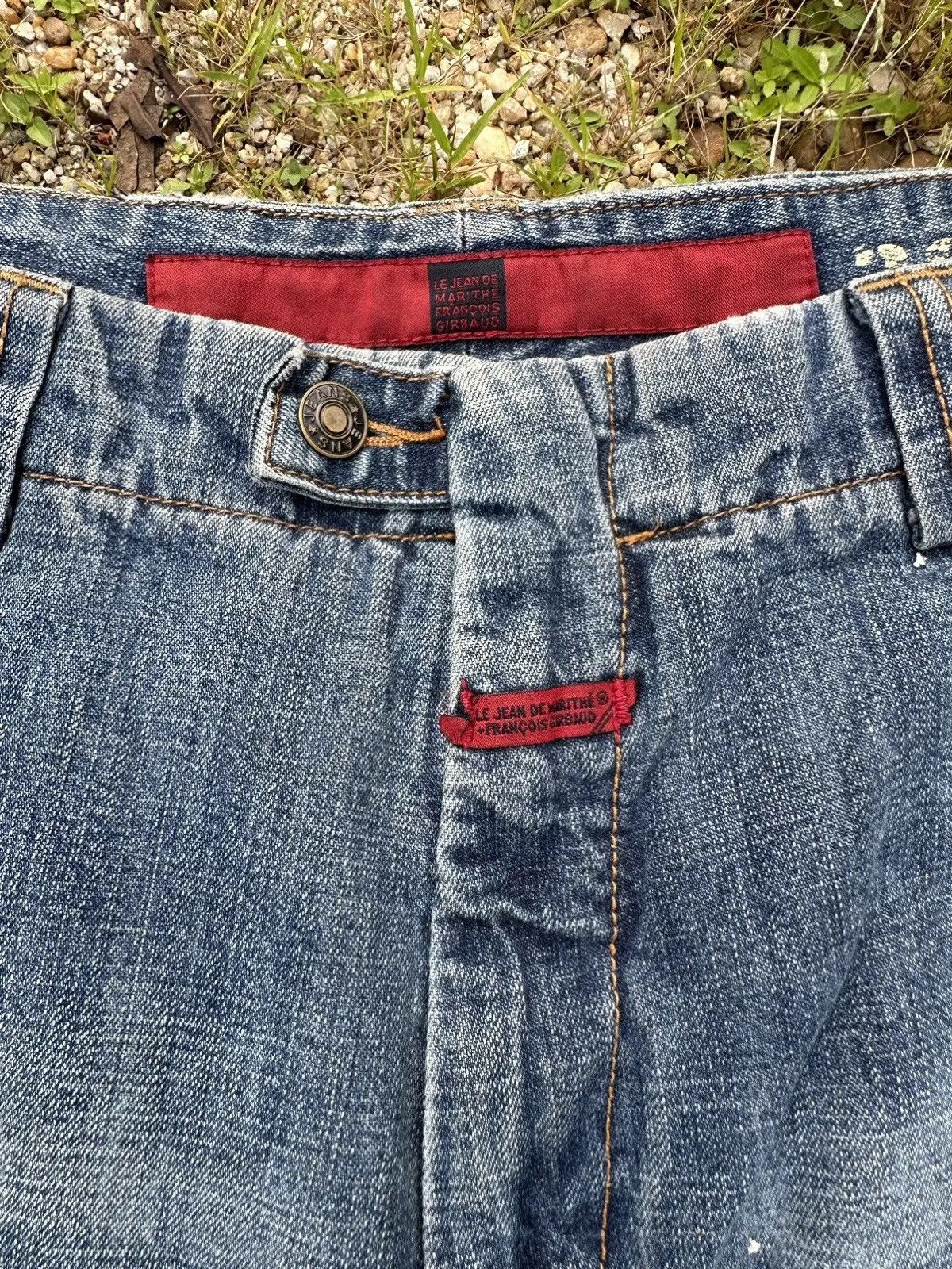 Marithe + Francois Girbaud MARITHE FRANCOIS GIRBAUD SHUTTLE TAPE BONDAGE DENIM PANTS Size US 33 - 7 Thumbnail