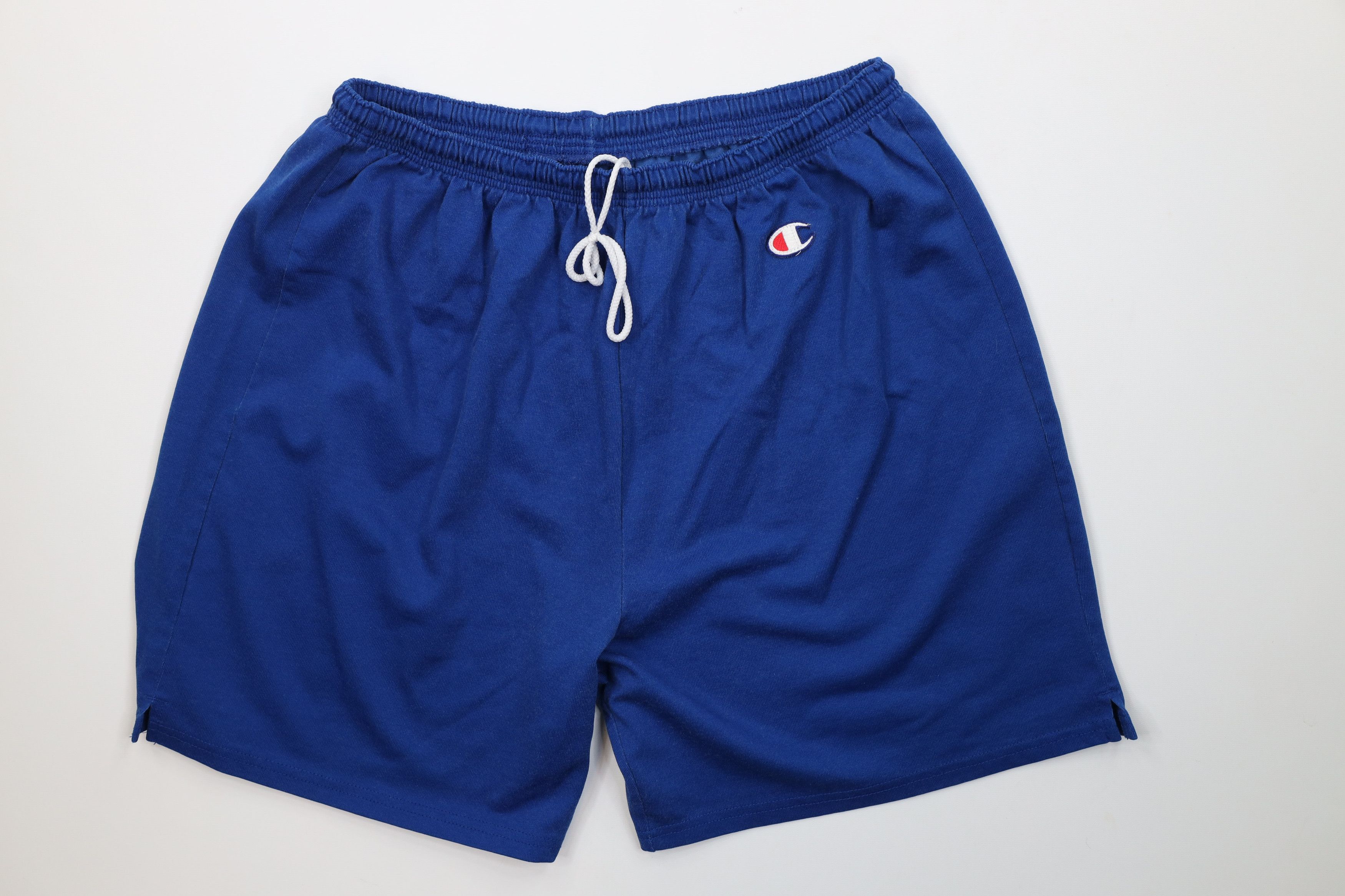 Champion Vintage 90s Champion Logo Above Knee Shorts Royal Blue Size US 36 / EU 52 - 1 Thumbnail
