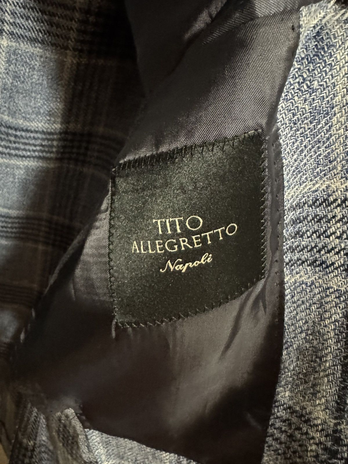 Ring Jacket Tito Alegretto Napoli Blue Plaid Check Blazer EU 52 Size 40R - 5 Thumbnail