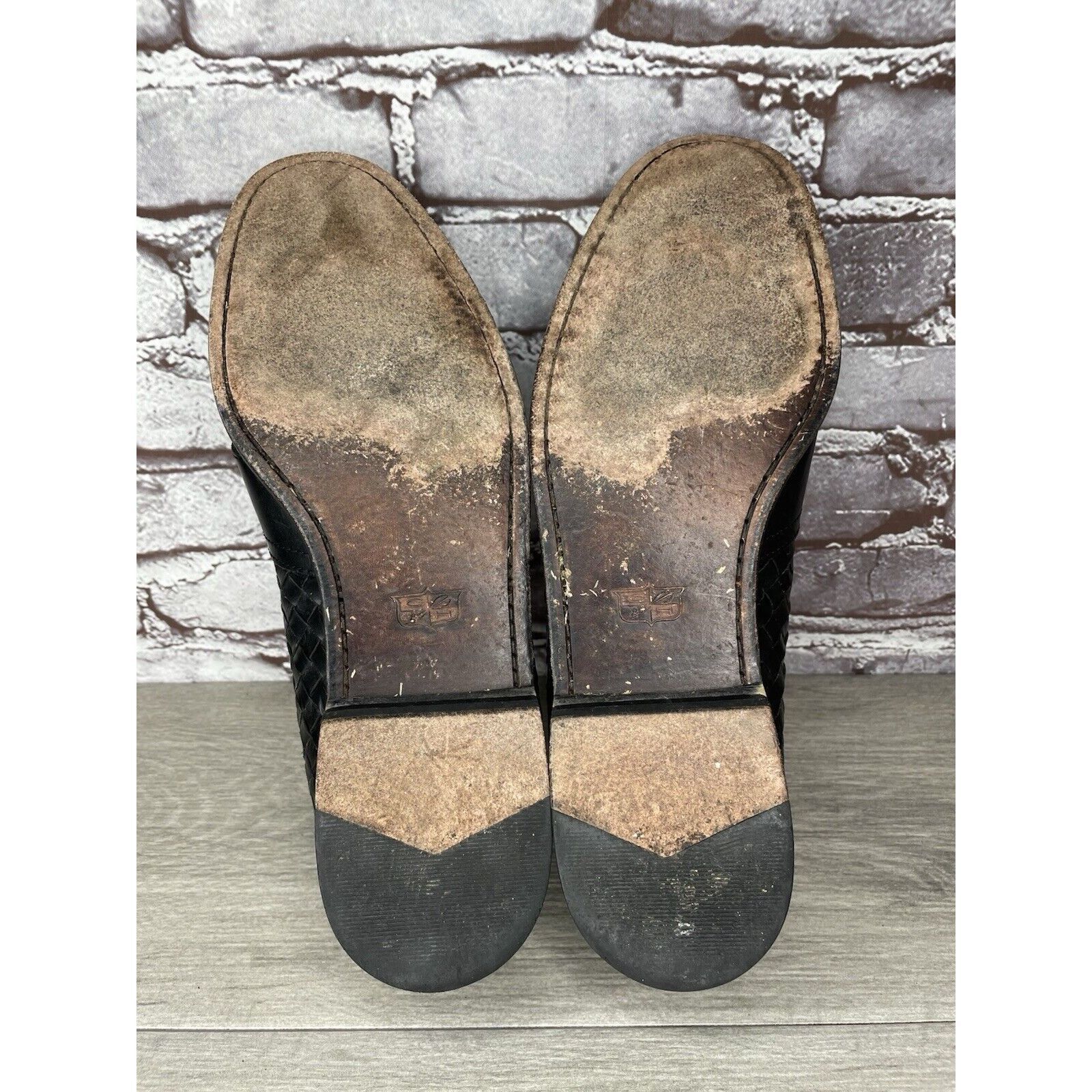 Cole Haan Cole Haan Black Leather Basket Weave Penny Loafers Dress Sho Size US 12 / EU 45 - 5 Thumbnail