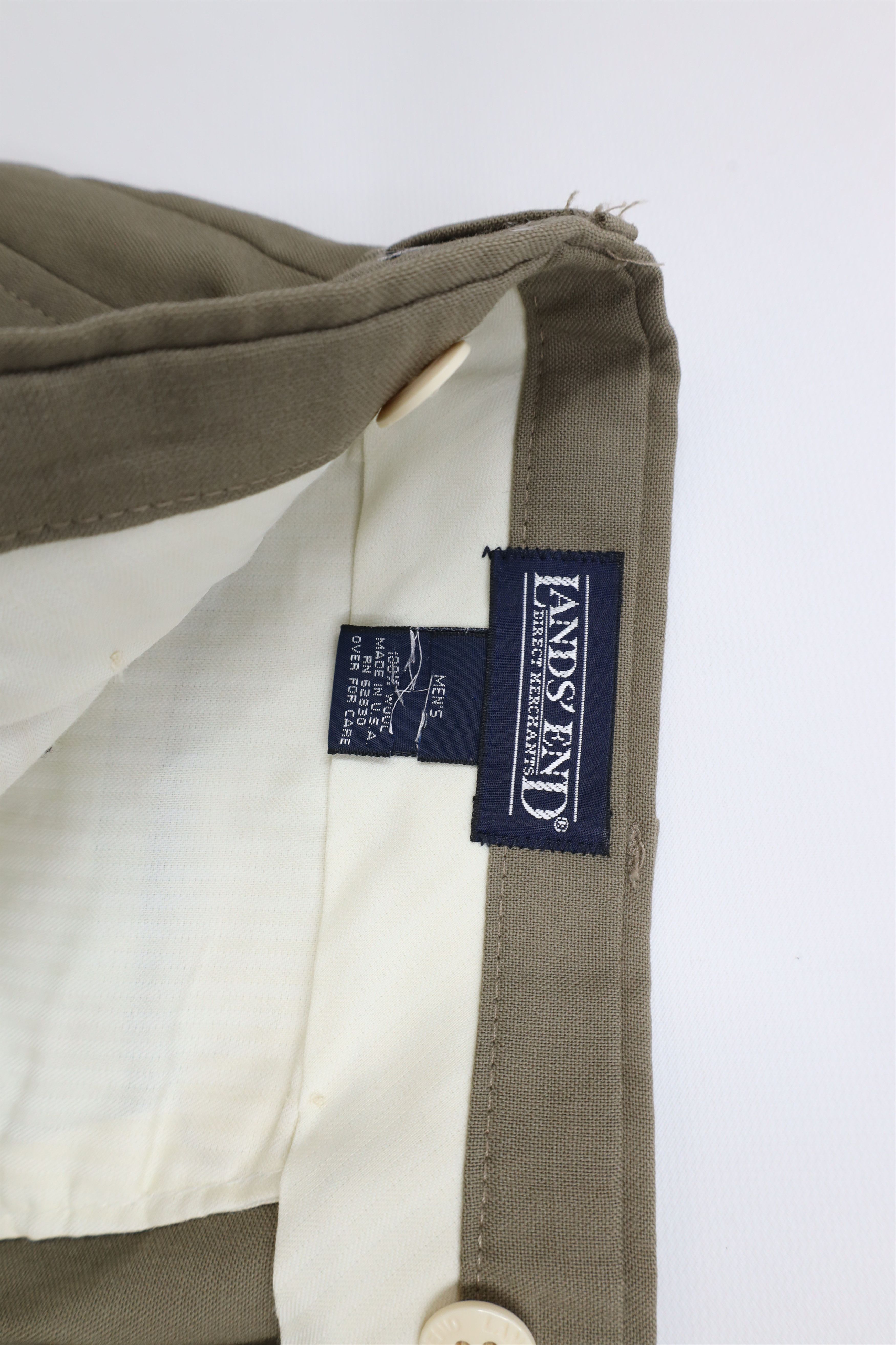 Lands' End × Vintage Vintage 90s Lands End Wide Leg Chino Pants Trousers USA Size US 34 / EU 50 - 6 Thumbnail