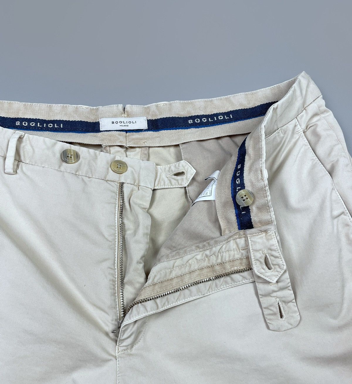 Boglioli Men's BOGLIOLI Milano Flat Front Beige Chino Pants Size 50 Size US 34 / EU 50 - 10 Thumbnail