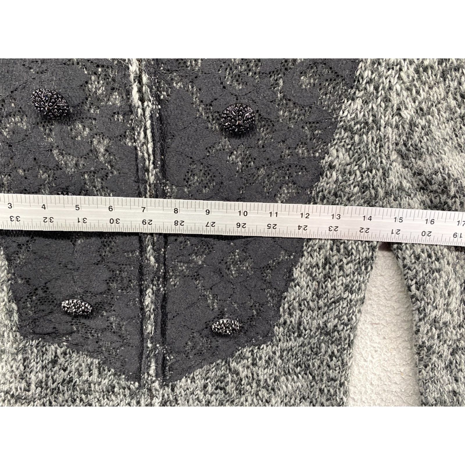 BKE BKE Boutique Cardigan Full Zip Buttons Lace Beads Acrylic Wool Blend Size L Boho Women’s Knit Cardigan Size L / US 10 / IT 46 - 4 Thumbnail