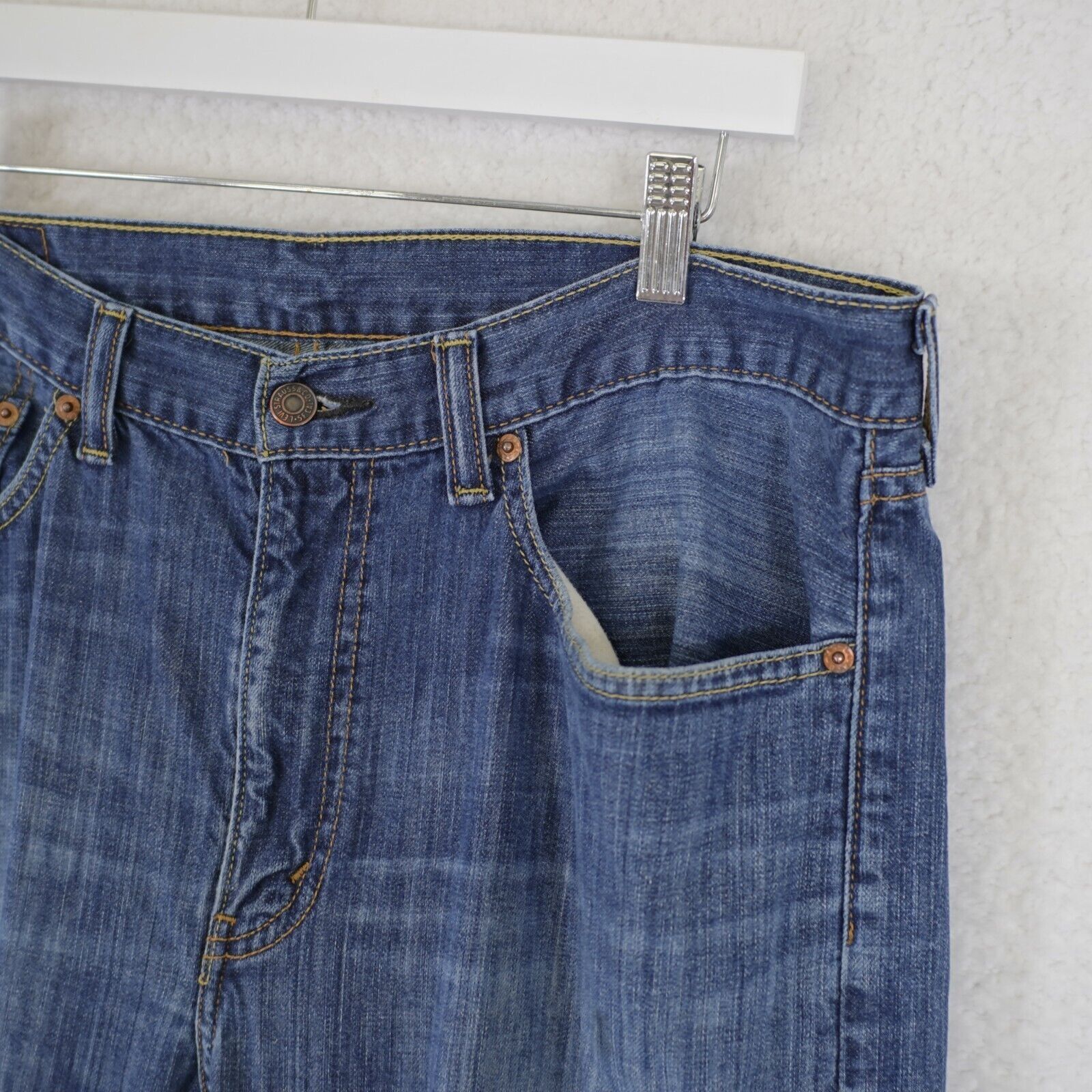 Levi's Levi's 505 Regular Fit Blue Denim Jeans 36/31 Mid Rise Stone Size US 36 / EU 52 - 5 Thumbnail