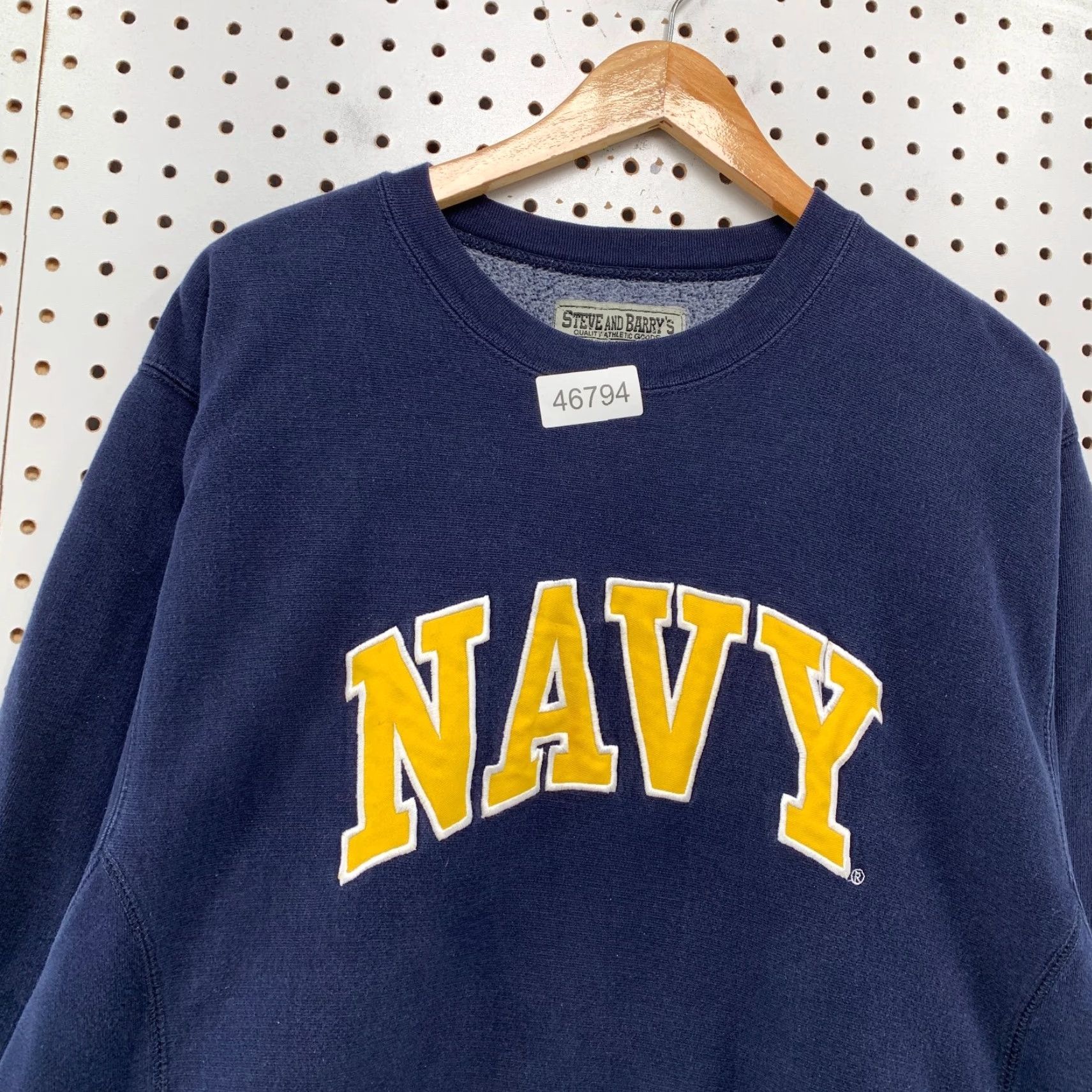 Vintage VINTAGE Steve & Barry's Navy Sweatshirt Mens M Heavyweight Embroidered US Army Graphic Print Cotton Fleece Size US M / EU 48-50 / 2 - 7 Thumbnail