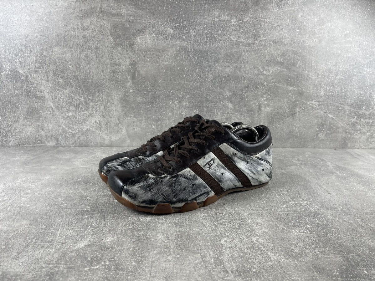Diesel Diesel Vintage 00s Distressed Leather Sneakers White Brown Size US 11 / EU 44 - 1 Thumbnail