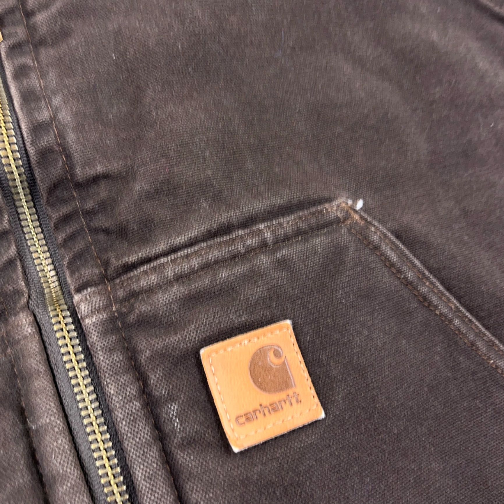 Carhartt VINTAGE Carhartt Jacket Vest Men 2XL Duck Canvas Quilted Lined Dark Brown 90s Outdoor USA Mens Size US XXL / EU 58 / 5 - 5 Thumbnail