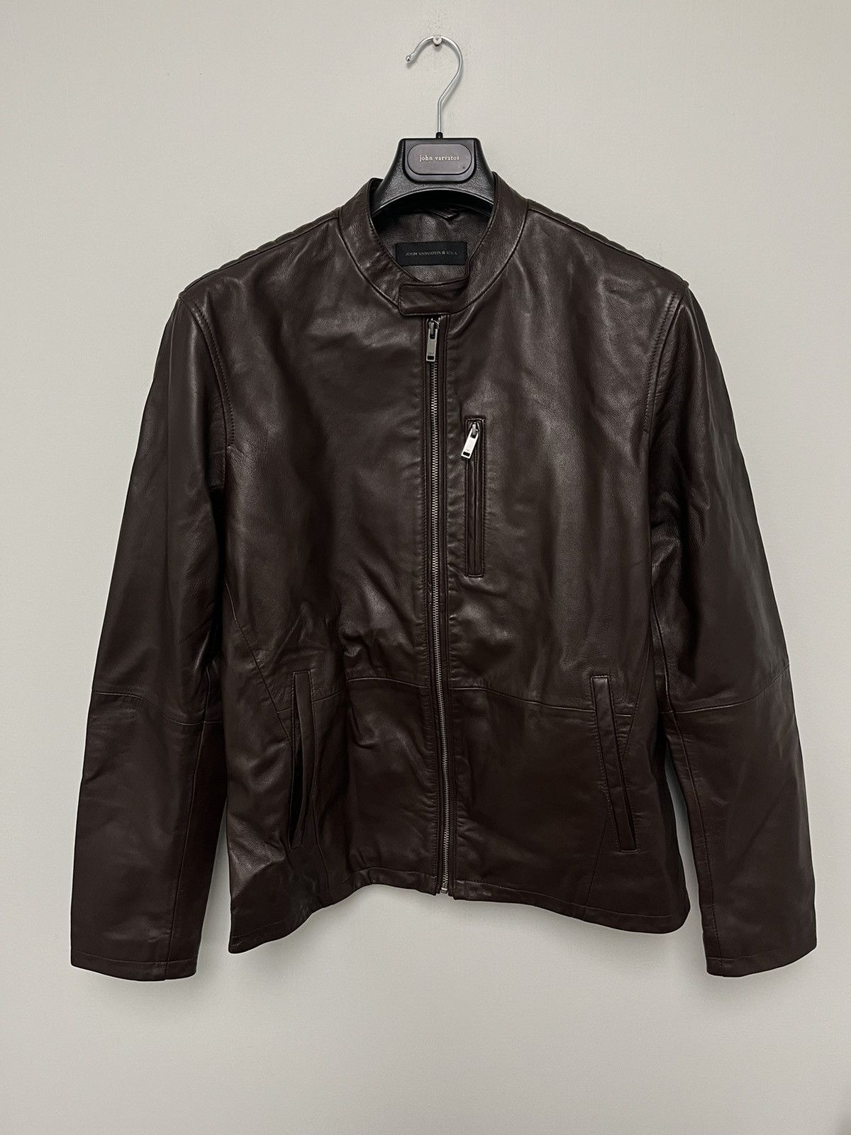 John Varvatos Leather Racer Jacket. Medium Size US S / EU 44-46 / 1 - 8 Thumbnail