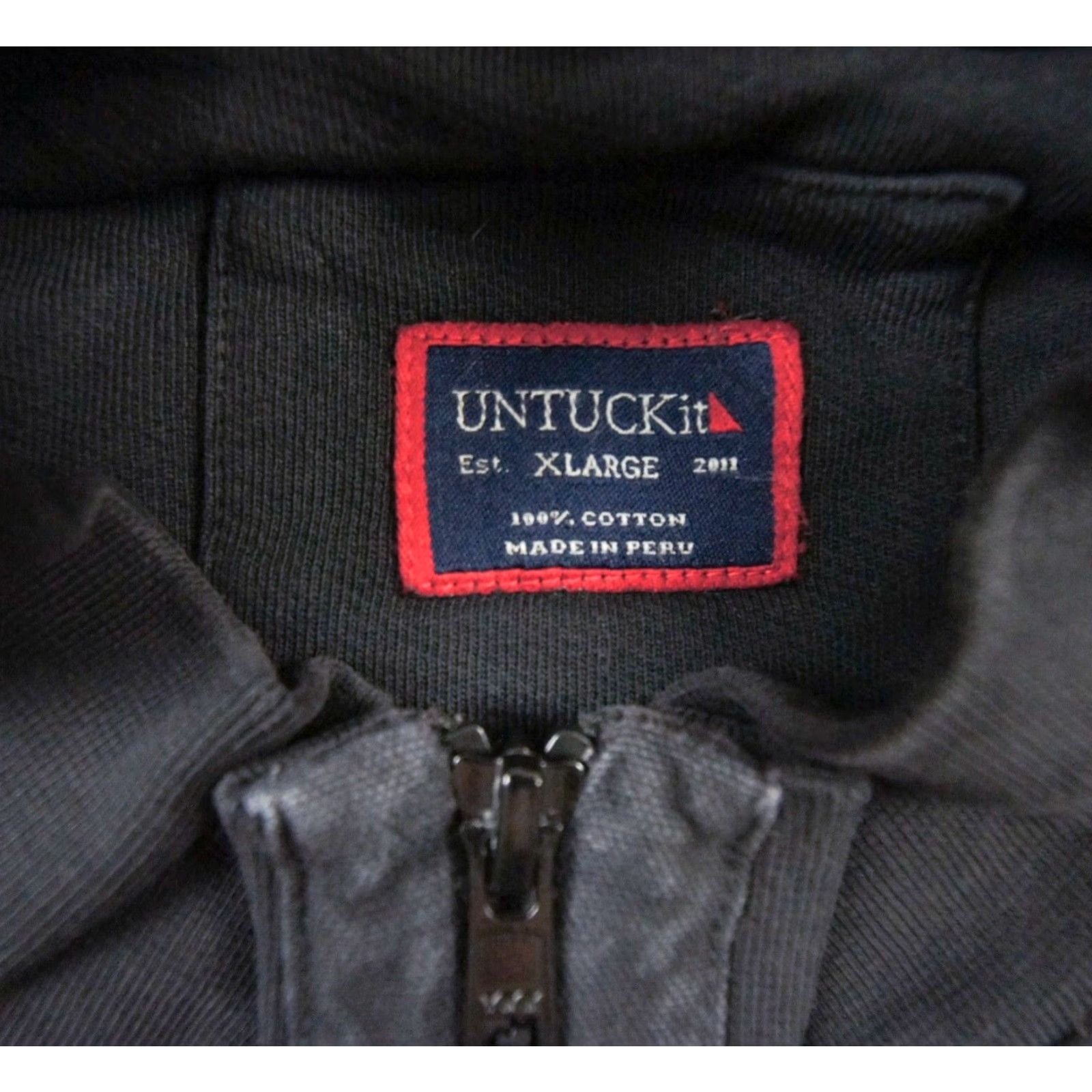 UNTUCKit UNTUCKit Men's Sweater Black XLarge Quarter Zip Pullover Wolfred Patch Preppy Size US XL / EU 56 / 4 - 7 Thumbnail
