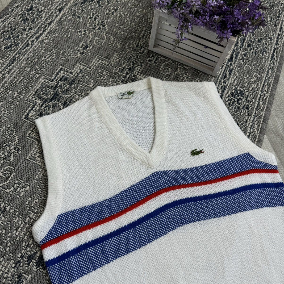 Lacoste VINTAGE 90’s LACOSTE CHEMISE ACRYLIC VEST TANK TOP SWEATER Size US M / EU 48-50 / 2 - 2 Thumbnail