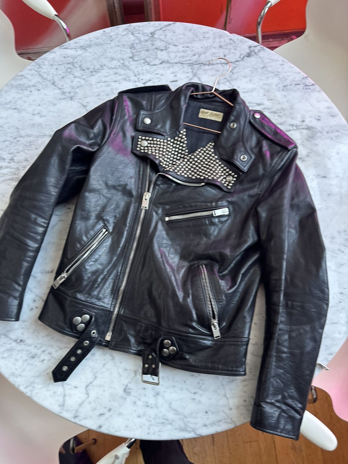 Saint Laurent Paris 2014 SLP Studded L02 Runway leather