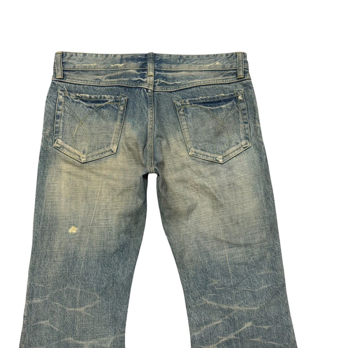 Japanese Brand Rico Mudwash Denim Flare Jeans Distressed Size US 33 - 12 Thumbnail