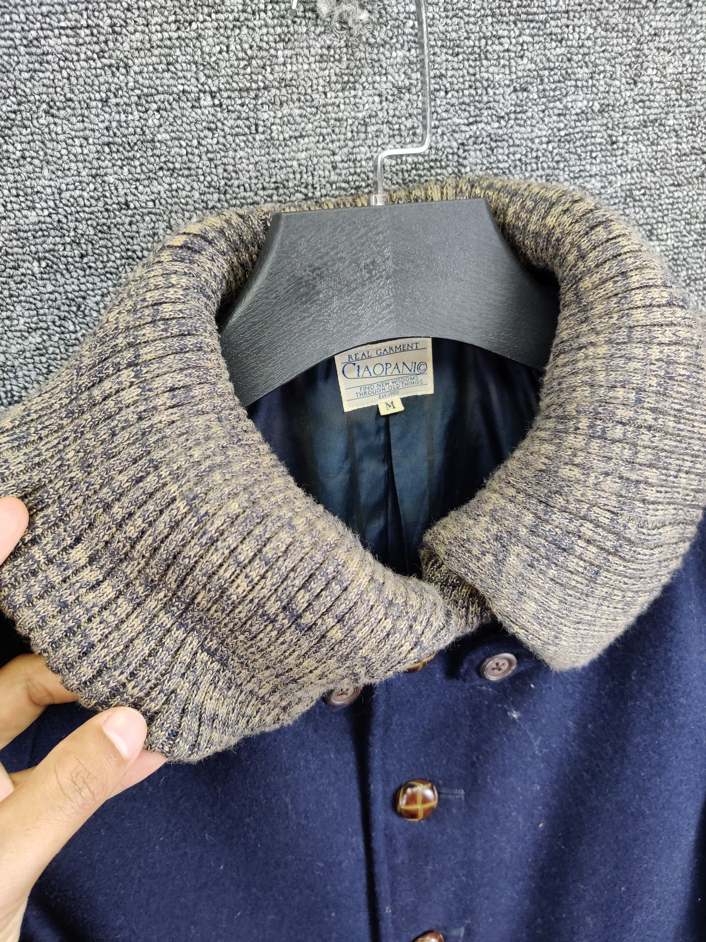 Ciaopanic Vintage Ciaopanic Shawl Collar Wool Single Breasted Coat Size US M / EU 48-50 / 2 - 2 Thumbnail