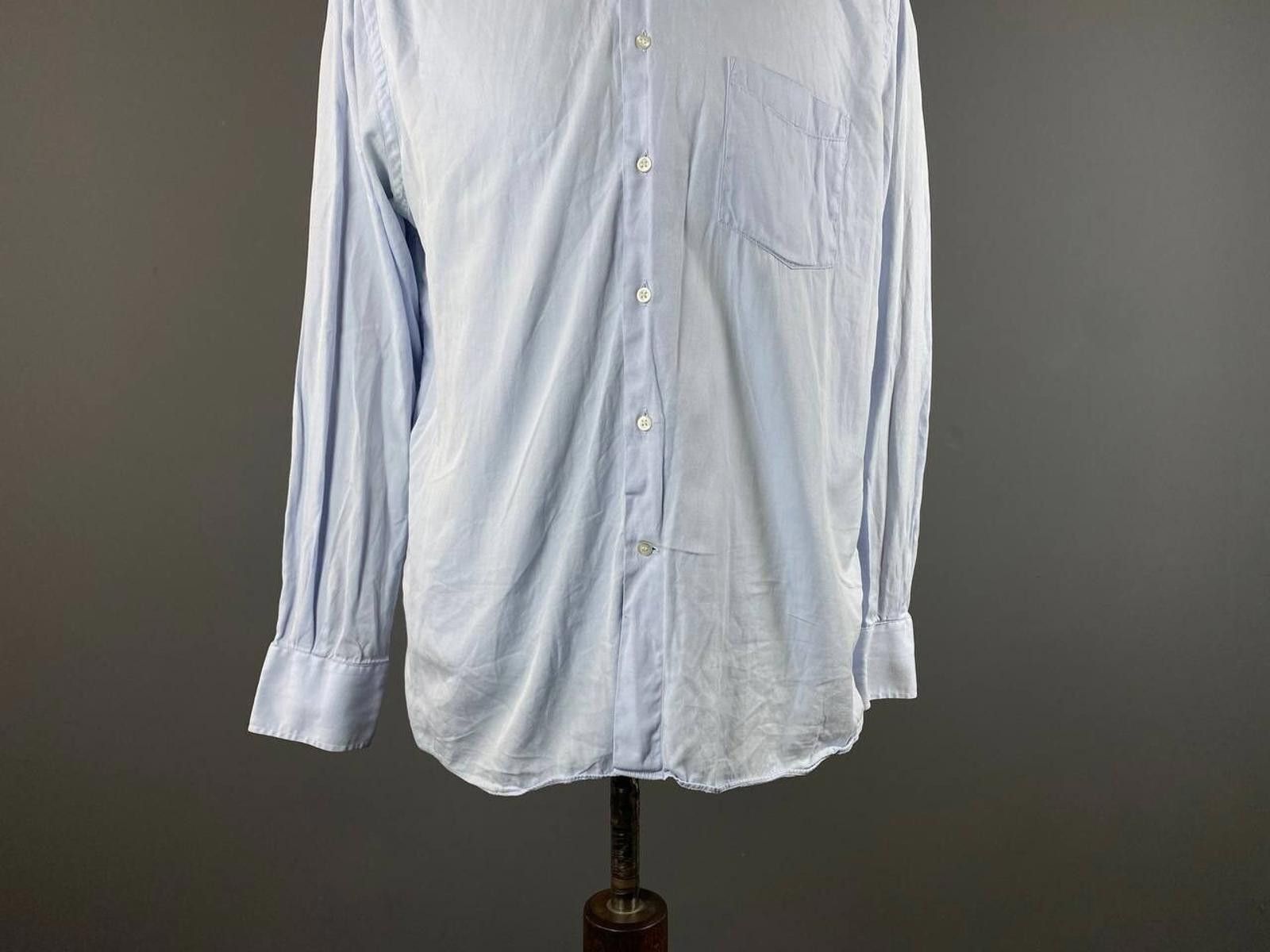 Designer Nina Ricci Blue Long Sleeve Button Down Shirt Size 41 / 16 Size US M / EU 48-50 / 2 - 2 Thumbnail