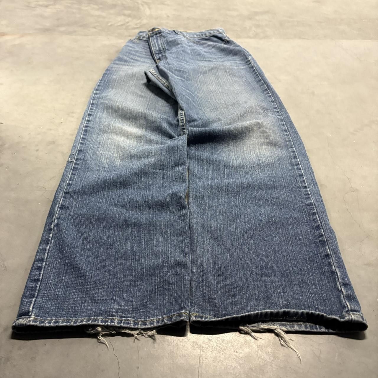 Japanese Brand × Vintage Crazy Vintage Y2K/2000s Baggy Grunge Wideleg Medium Wash Denim Jeans! Size US 38 / EU 54 - 3 Thumbnail