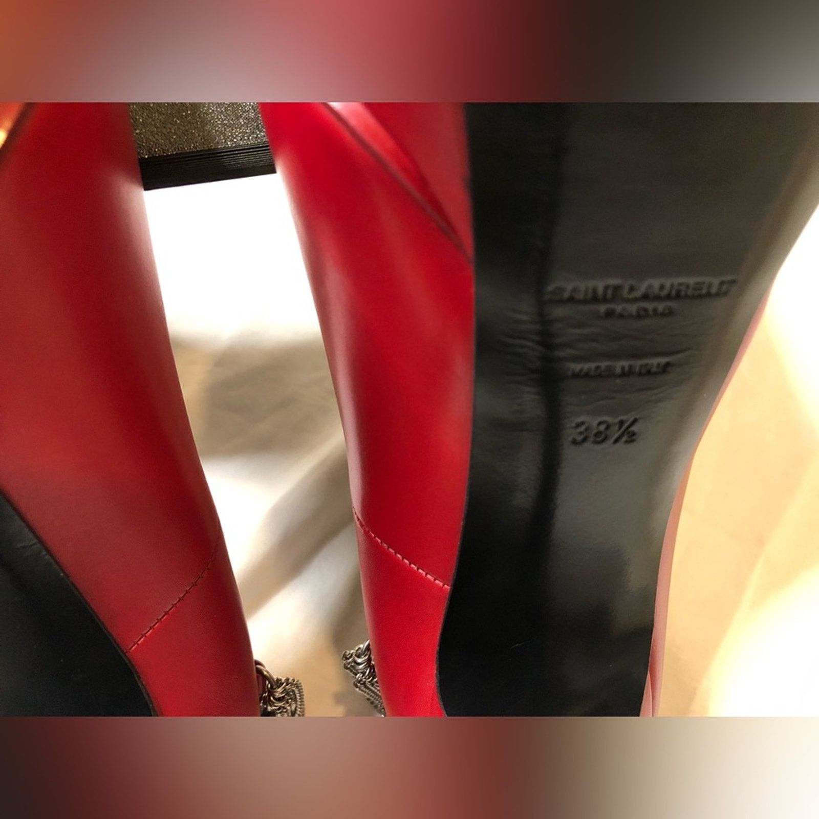 Yves Saint Laurent Yves Saint Laurent Women’s Janis Heel--Red—Size 38.5 Size US 8 / IT 38 - 11 Thumbnail
