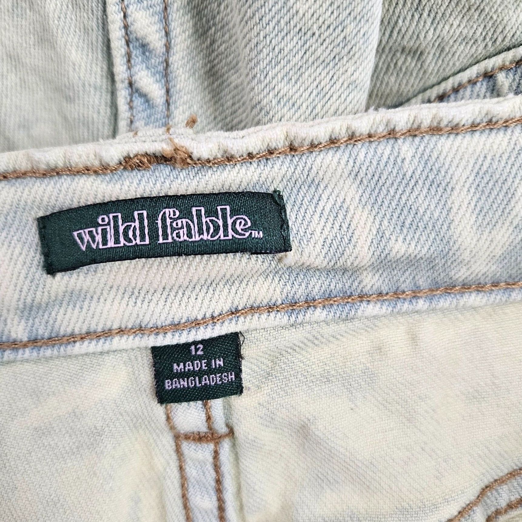 Vintage Wild Fable Womens Highest Rise 90s Straight Jeans Sz 12 Acid Over-Dye Lime Green Size 34" / US 12 / IT 48 - 8 Thumbnail