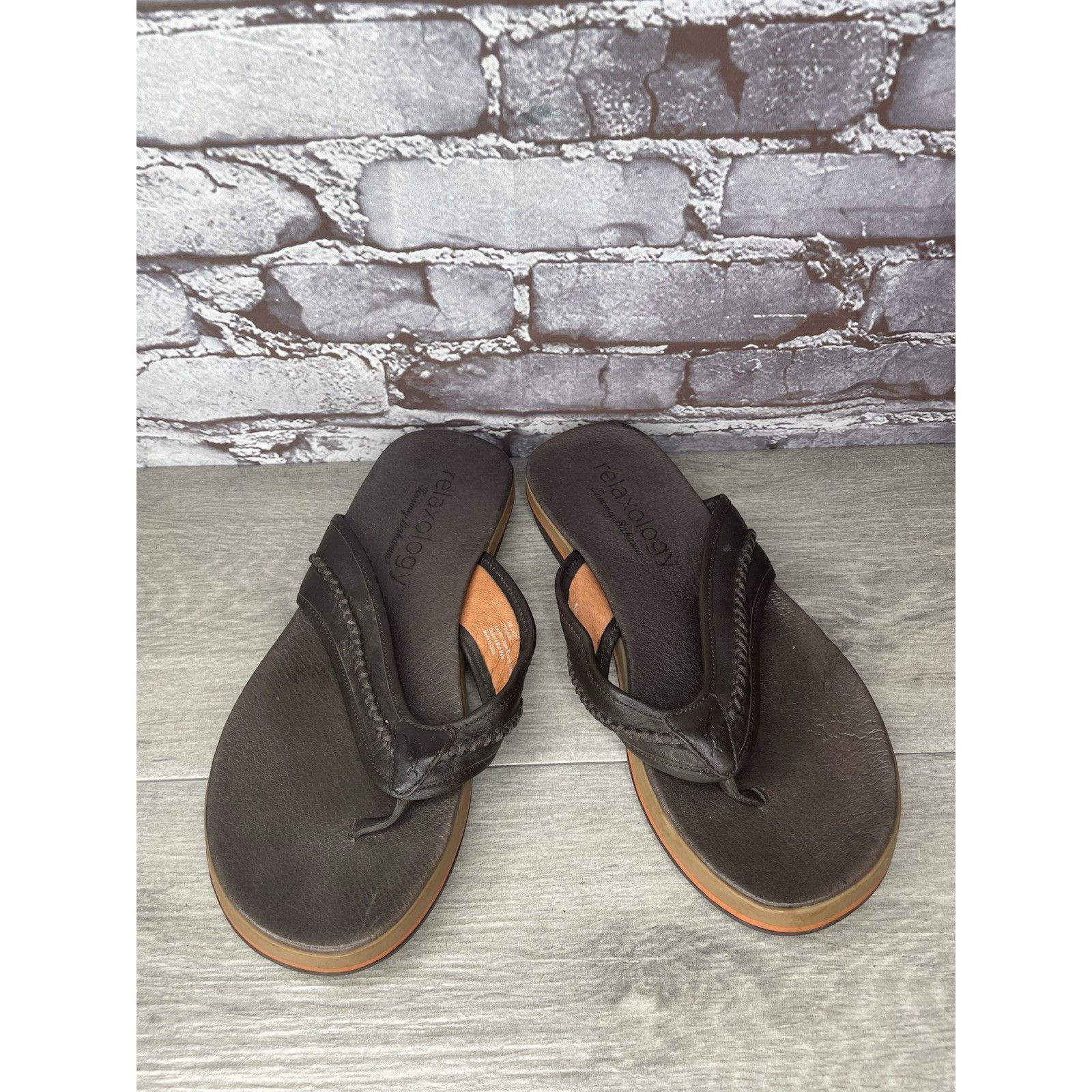 Tommy Bahama TOMMY BAHAMA RELAXOLOGY Jasper Brown Leather Synthetic FlipF Size US 10 / EU 43 - 10 Thumbnail