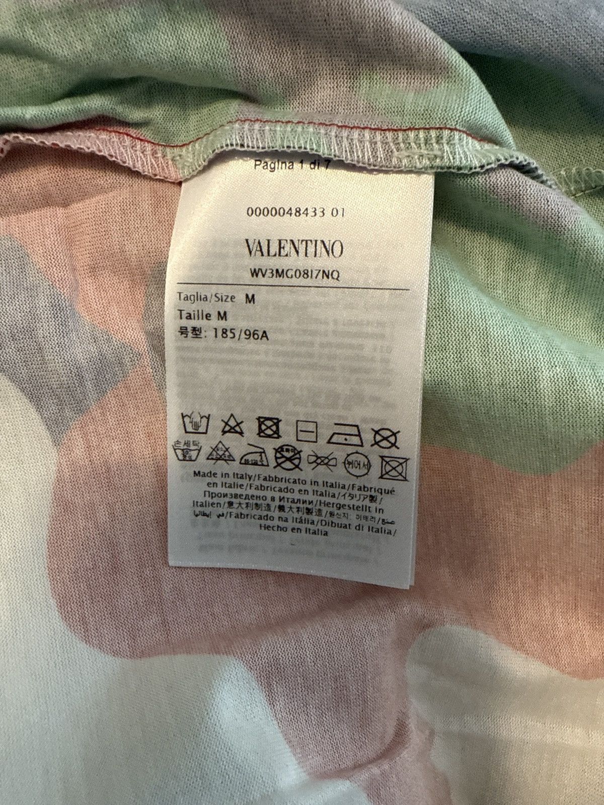 Valentino Valentino multi color camouflage cotton tsbirt Size US M / EU 48-50 / 2 - 5 Thumbnail