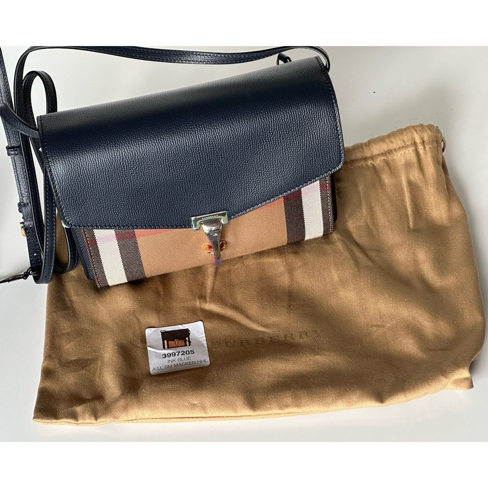 Burberry Burberry Small Macken House Check Derby Bag Blue 39972051 Size ONE SIZE - 16 Thumbnail
