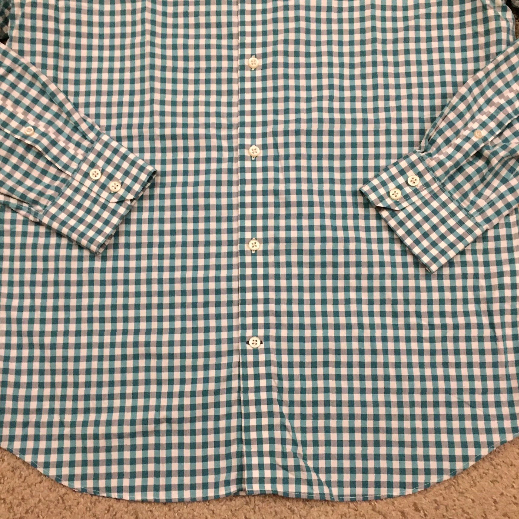 Banana Republic Banana Republic Shirt Mens Large Slim Blue Check Long Sleeve Button Up Cotton Size US L / EU 52-54 / 3 - 4 Thumbnail