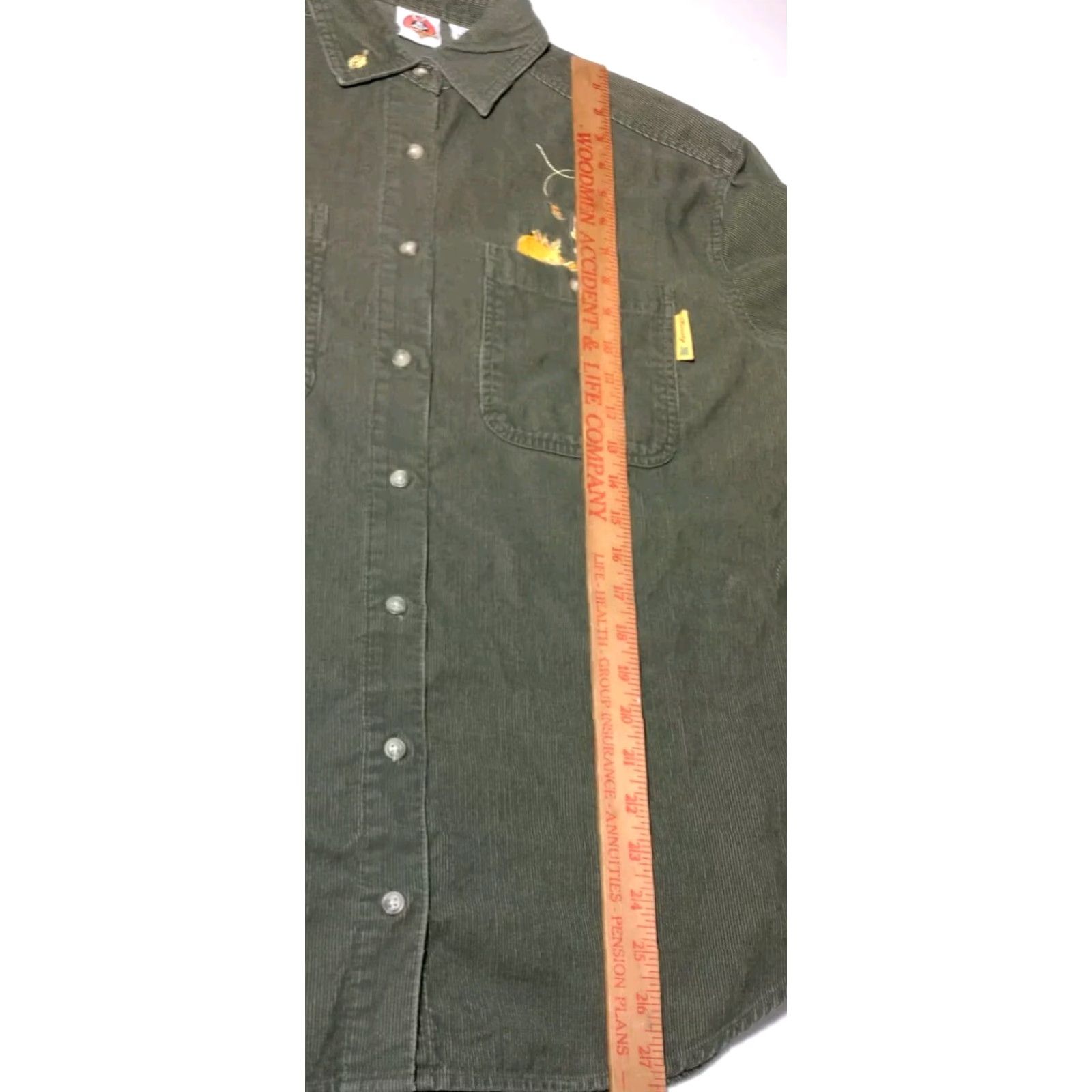 Vintage VINTAGE Looney Tunes Tweety Bird Women's Small Corduroy Shirt Long Sleeve Embroidered Button-Up Autumn Fall Green Size S / US 4 / IT 40 - 7 Thumbnail
