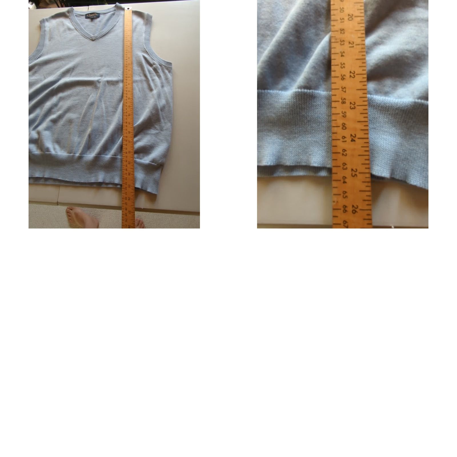 Brooks Brothers Brooks Brothers Sweater Vest Mens Large Light Blue V Neck Supima Cotton Pullover Knit Slim/Regular? Size US L / EU 52-54 / 3 - 8 Thumbnail