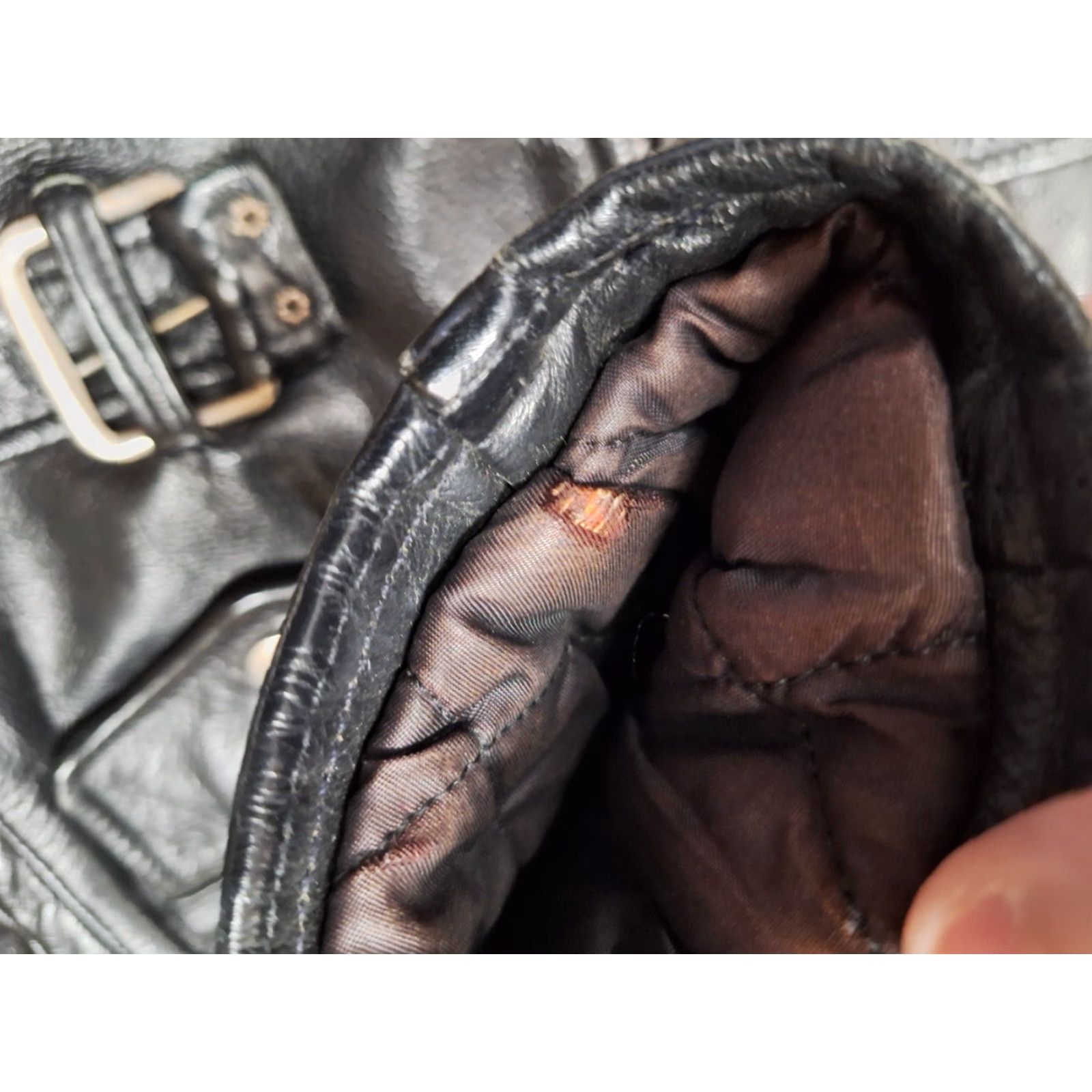 Vintage VINTAGE Cooper Leather Motorcycle Jacket 40 Mens Black 80s 90s Punk Rock Biker Coat Size US XXS / EU 40 - 5 Thumbnail