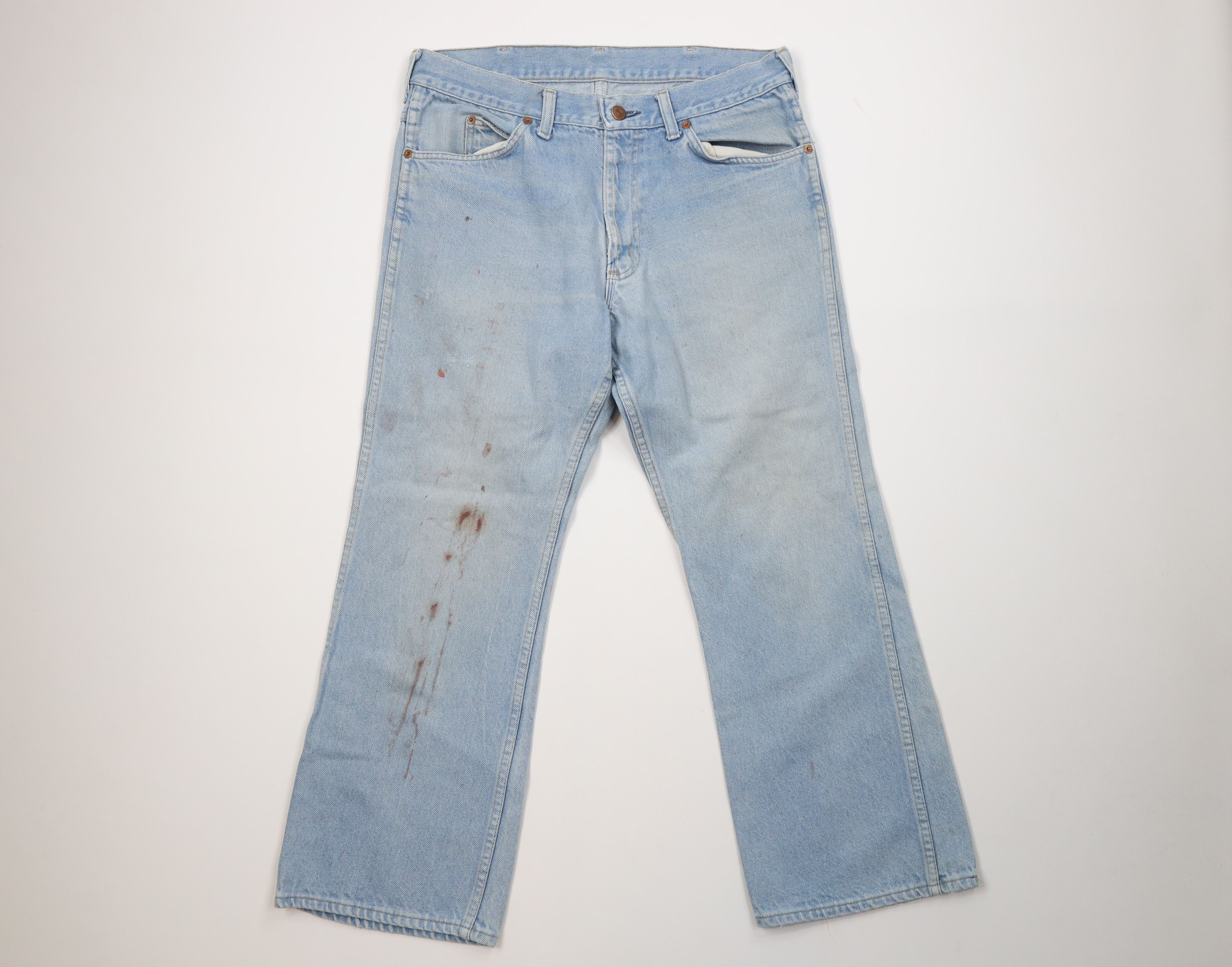 Vintage Vintage 70s Streetwear Flared Wide Leg Denim Jeans USA Size US 34 / EU 50 - 1 Thumbnail