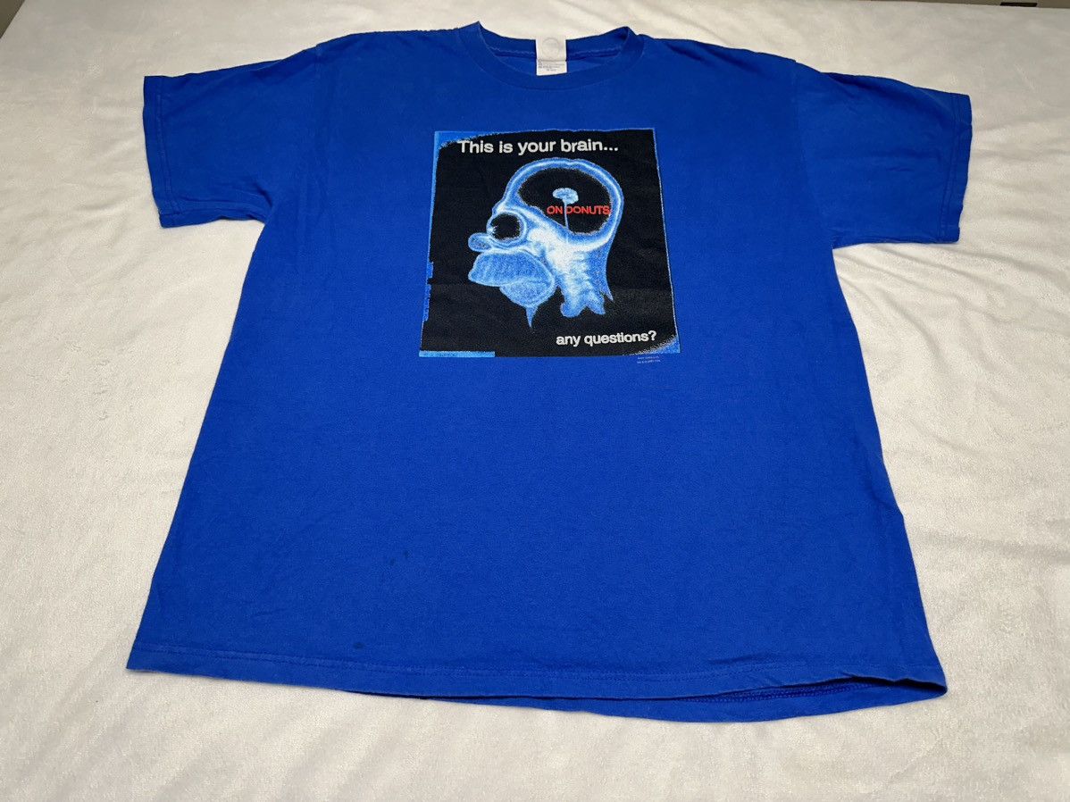The Simpsons × Vintage Vintage 2001 Simpsons T-shirt Homer Brain On Donuts Sz Large Size US L / EU 52-54 / 3 - 1 Thumbnail
