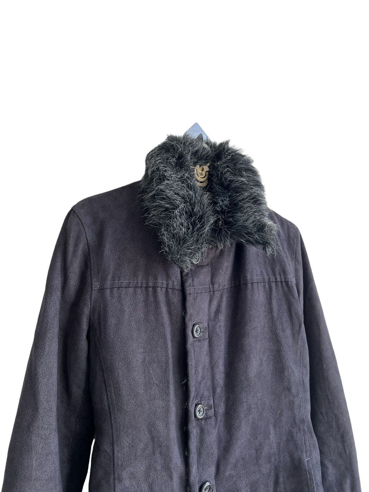 Yasuyuki Ishii 1990s Tornado Mart 🇯🇵 Faux Fur Part Belted Biker Coat Jacket Size US M / EU 48-50 / 2 - 5 Thumbnail