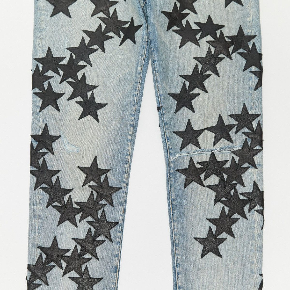 Alchemist × Amiri AMIRI ALCHEMIST LEATHER STAR JEANS - CLAY INDIGO Size US 34 / EU 50 - 4 Thumbnail
