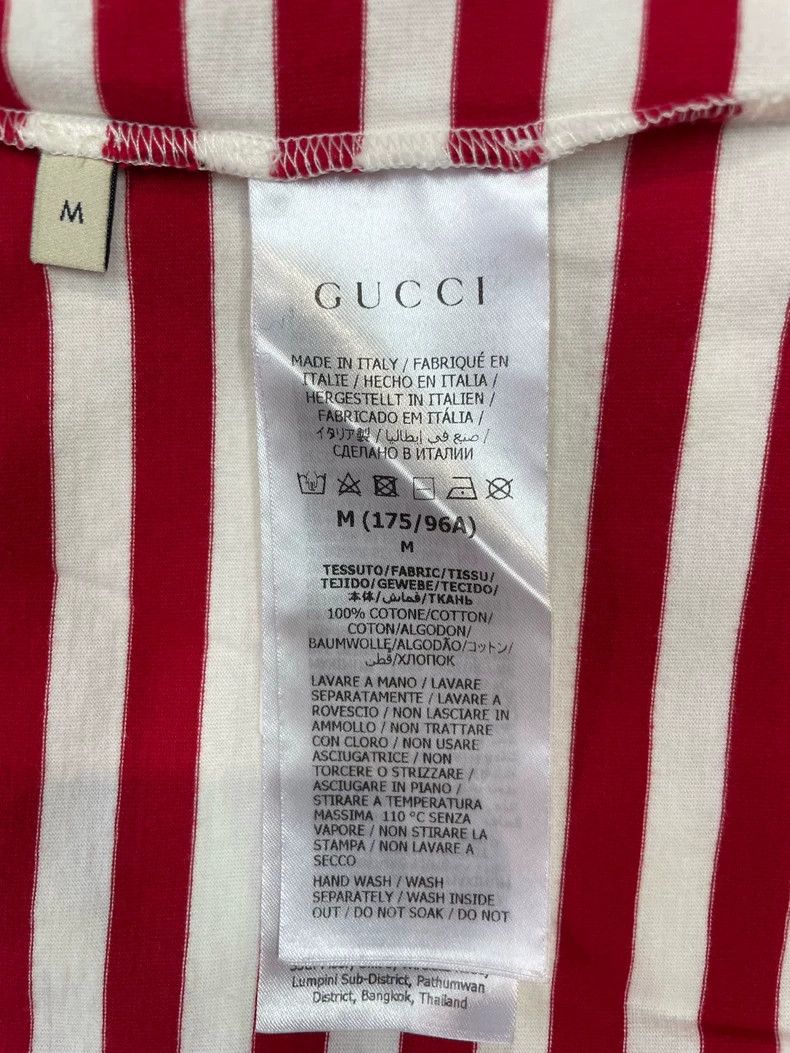Gucci Gucci Red striped letter Logo printed striped short sleeve Size M / US 6-8 / IT 42-44 - 5 Thumbnail