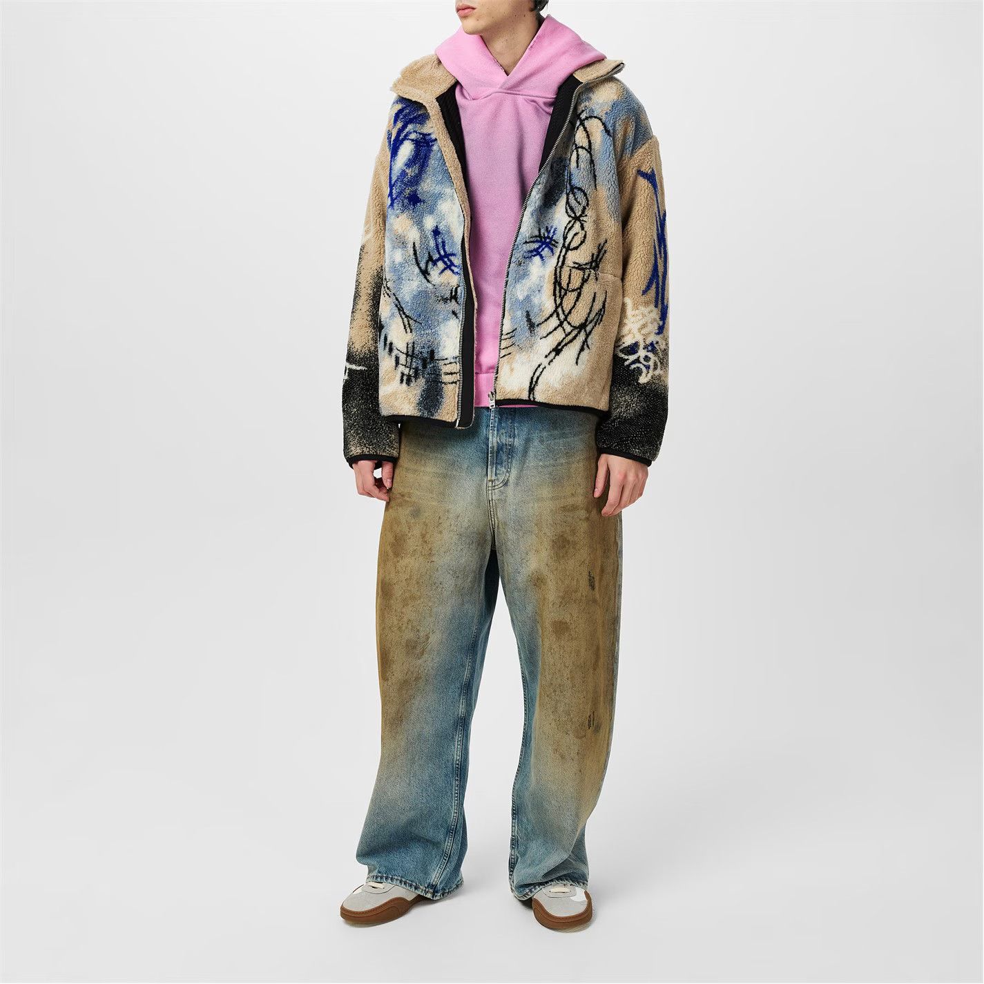 Acne Studios o1g2r1mq0825 Teddy Jacquard Jacket in Multicolor Size US L / EU 52-54 / 3 - 6 Thumbnail