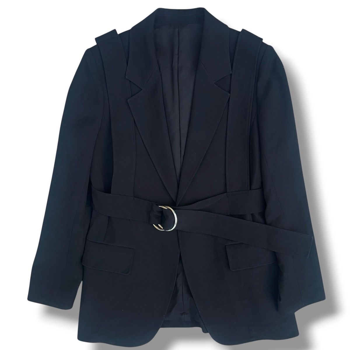 Japanese Brand ADEAM Hanako Maeda Belted Layered Blazer Jacket with Buckle Size M / US 6-8 / IT 42-44 - 1 Thumbnail