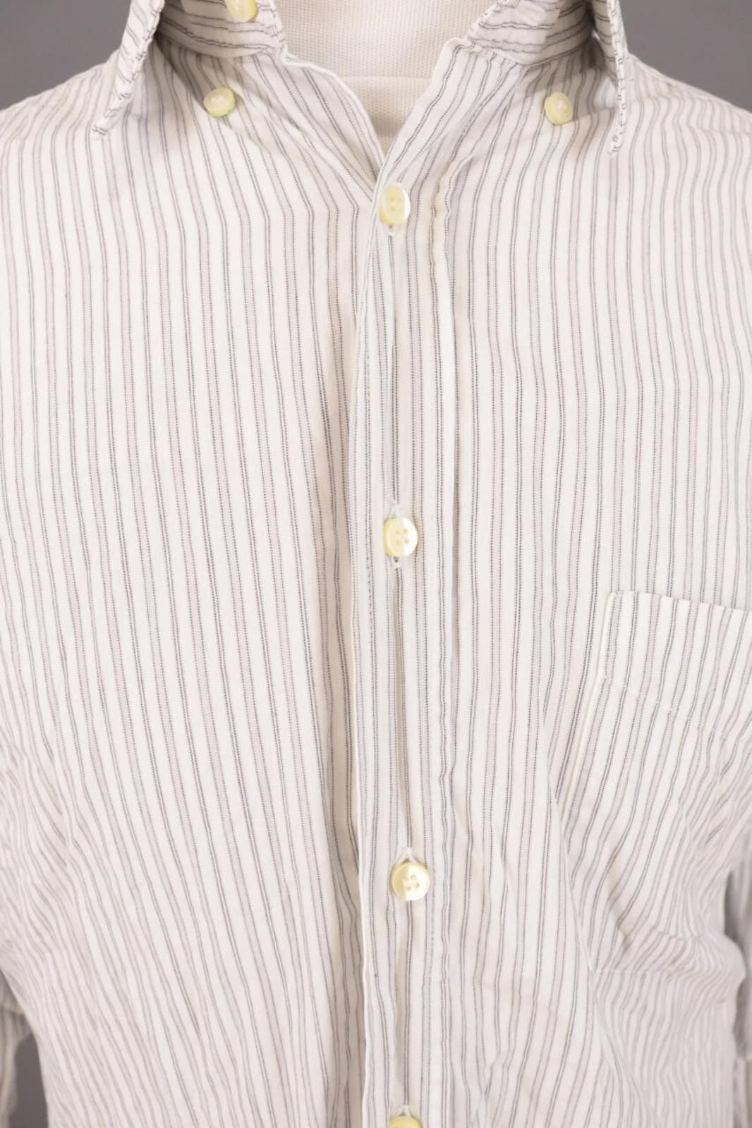 Romeo Gigli Romeo Gigli Milano White Pinstripe Down Shirt Size 40 / 15 Size US M / EU 48-50 / 2 - 5 Thumbnail