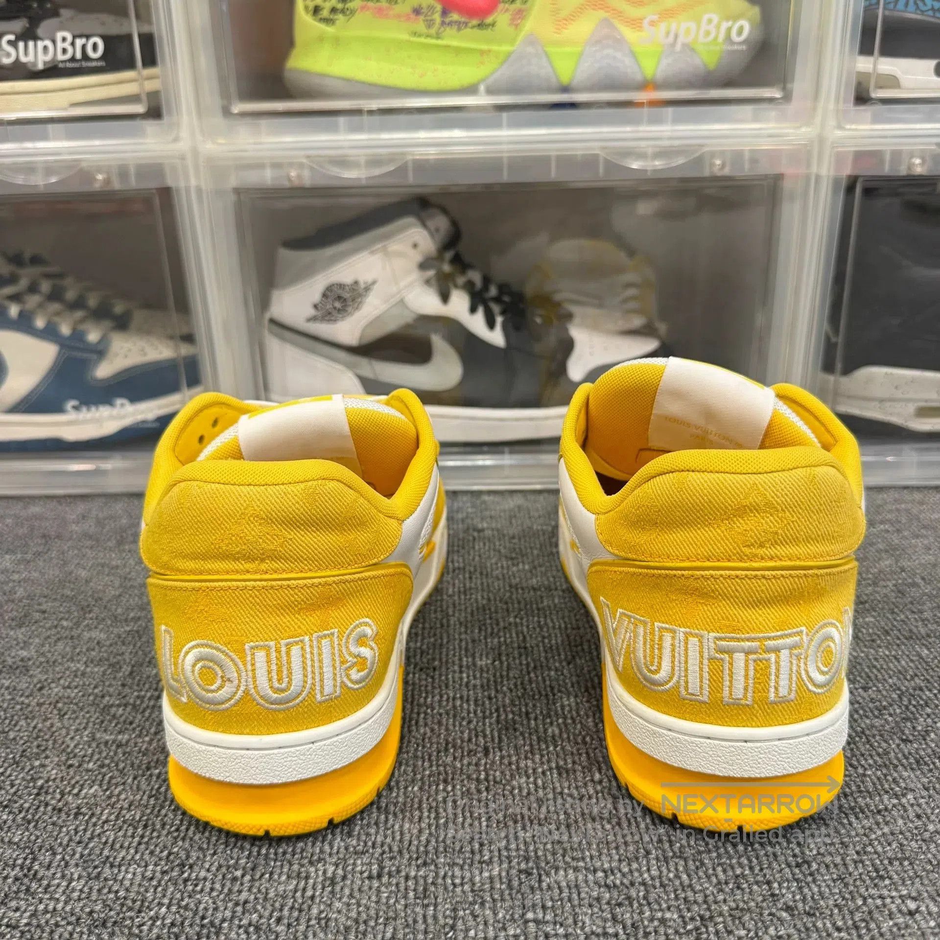 Louis Vuitton LV Trainer Velcro White Yellow Sneakers. Size US 8 / EU 41 - 4 Thumbnail