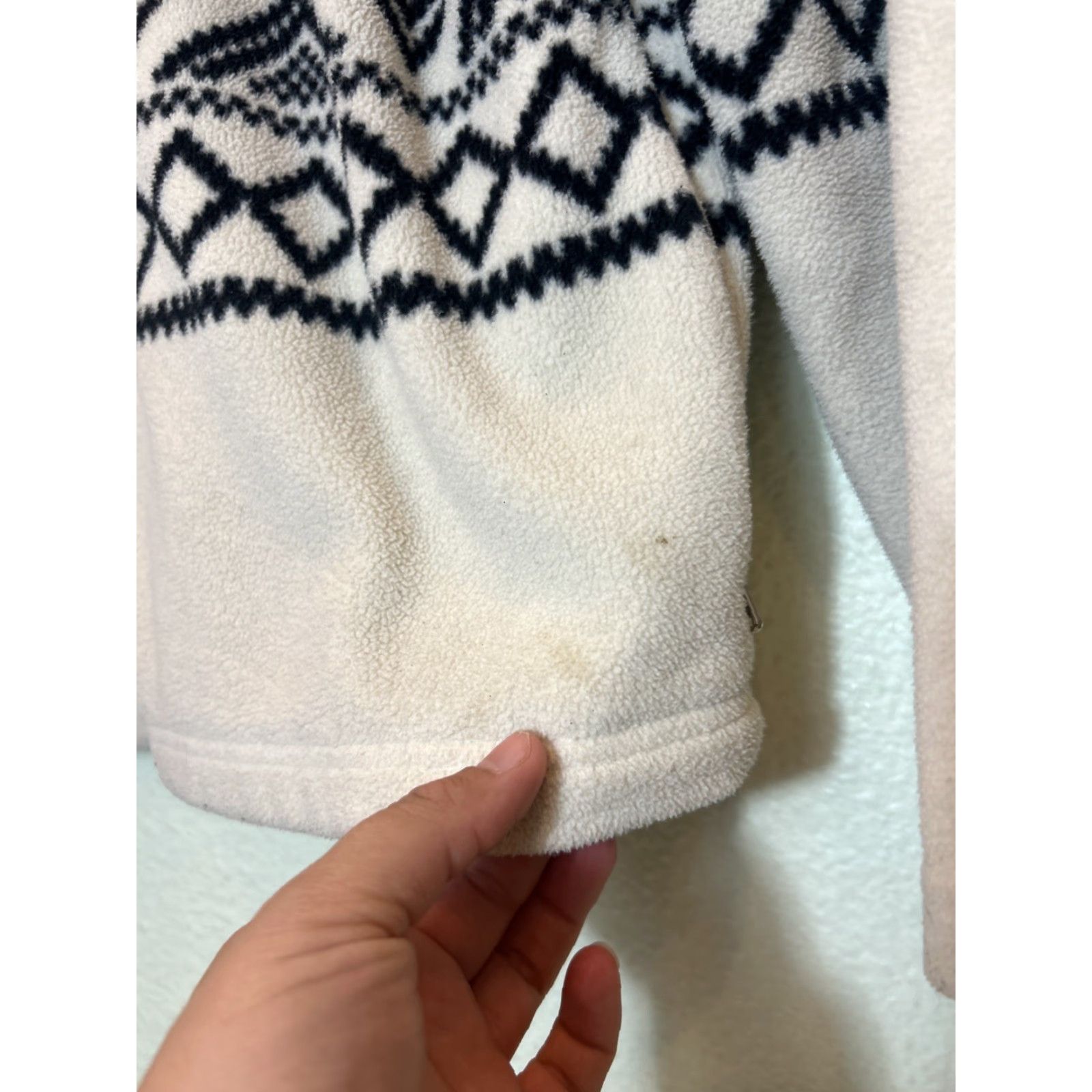 Ralph Lauren VINTAGE Y2K Lauren Ralph Lauren Women’s Large Full Zip Fleece Jacket Ivory Black L Size L / US 10 / IT 46 - 3 Thumbnail