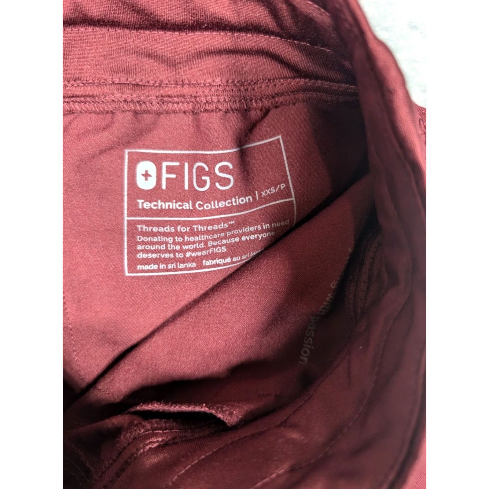 Vintage FIGS Women Yola Skinny Pants XXS Cranberry / Pink TW2000R Medical Scrub Solid Polyester Womens Size 24" / US 00 / IT 34 - 5 Thumbnail
