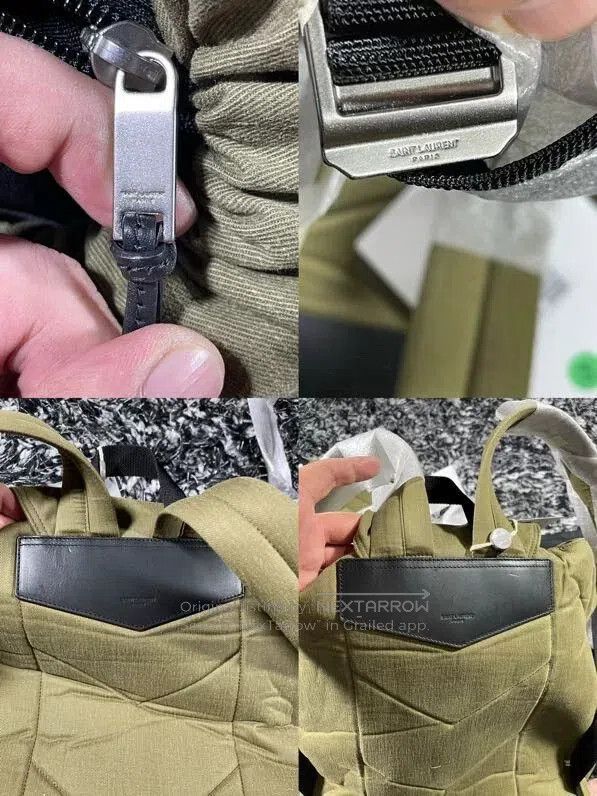 Yves Saint Laurent military green patch backpack from saint laurent. Size ONE SIZE - 6 Thumbnail