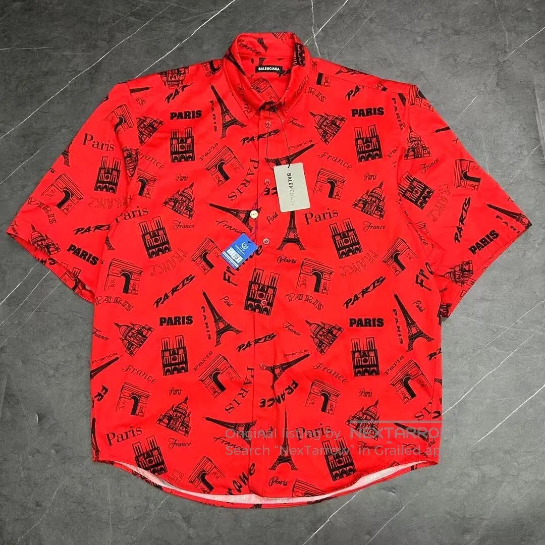 Balenciaga Balenciaga Eiffel Tower full-print LOGO short-sleeve shirt Size S / US 4 / IT 40 - 1 Thumbnail